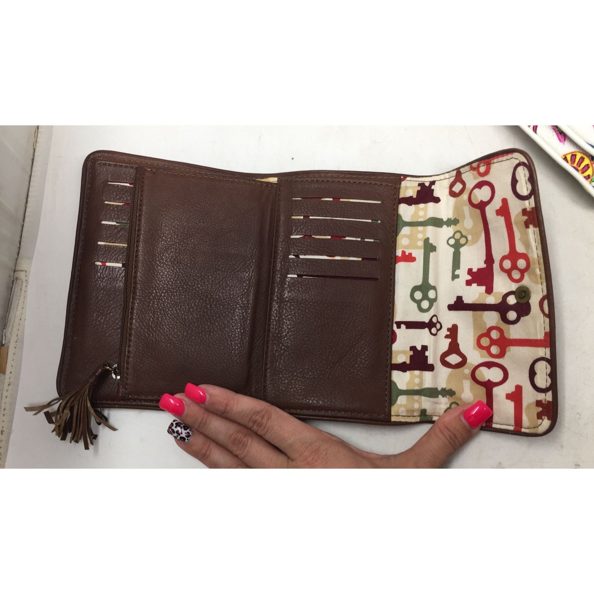 Vera Bradley Vintage Vera Bradley Red Corduroy and Brown Leather Wallet Size ONE SIZE - 8 Thumbnail