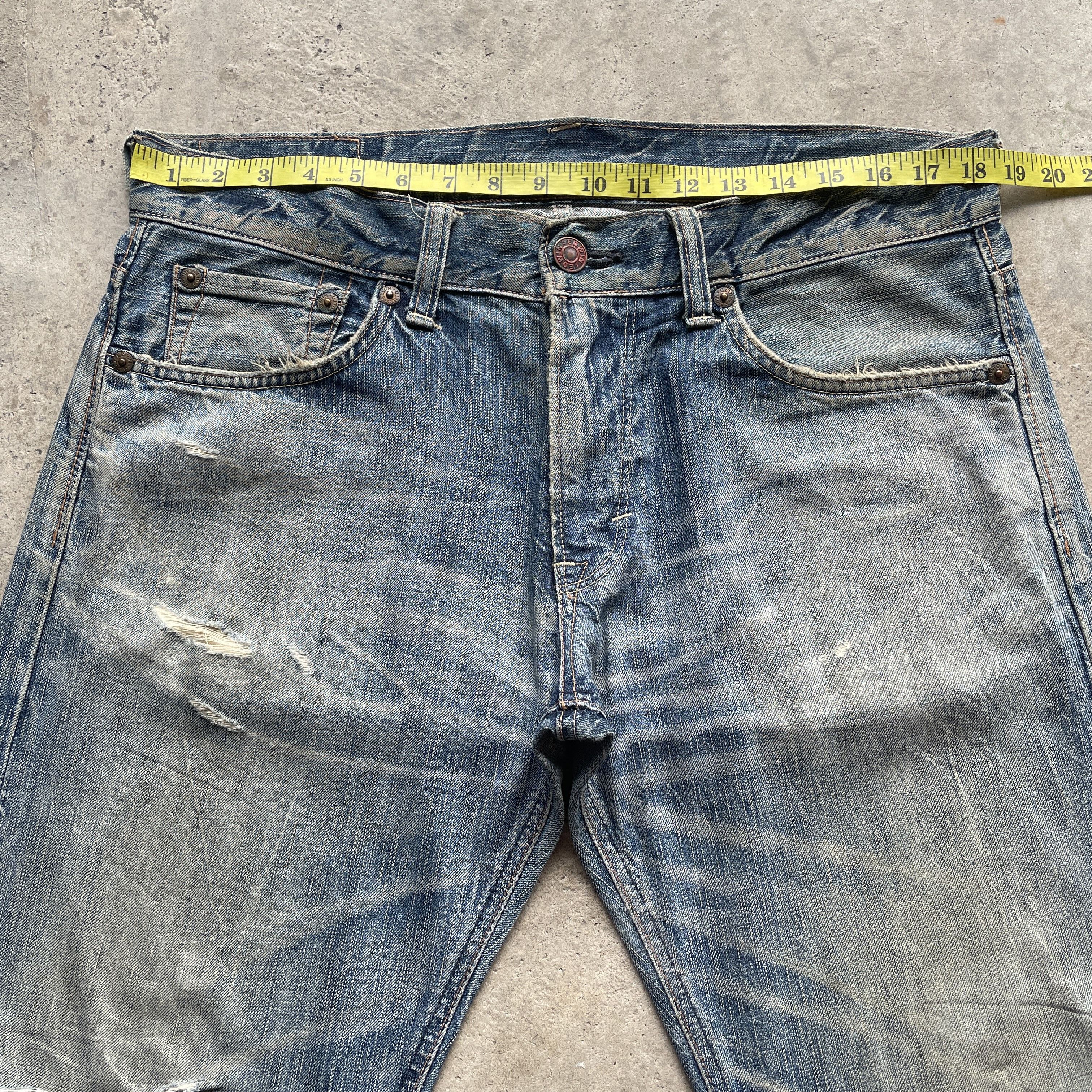 Edwin VINTAGE EDWIN DISTRESSED BAGGY JEANS FADED DENIM PANTS W37 Size US 37 - 6 Thumbnail