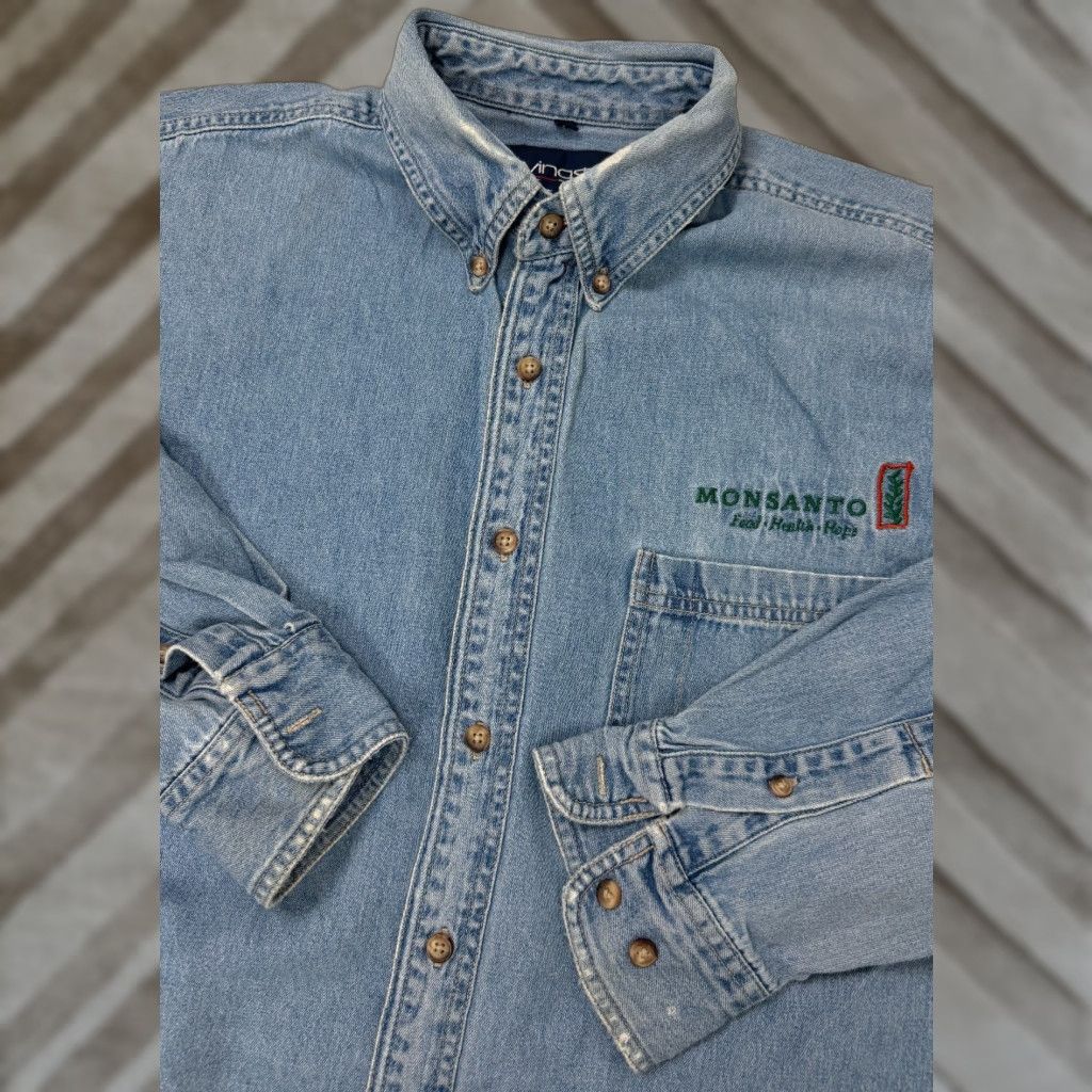 Hope VINTAGE Swingster Denim Shirt Men L Blue Cotton Heavyweight Pockets 90s Outdoor Y2K Button-Down Collared Size US L / EU 52-54 / 3 - 1 Thumbnail