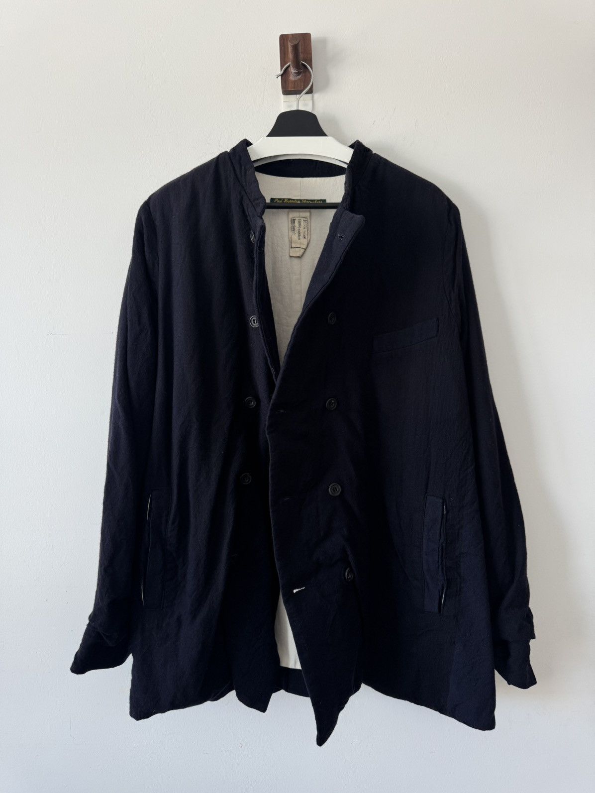 Paul Harnden Shoemakers Paul Harnden Two Tone Navy Wool Double Breasted Jacket Size US L / EU 52-54 / 3 - 5 Thumbnail