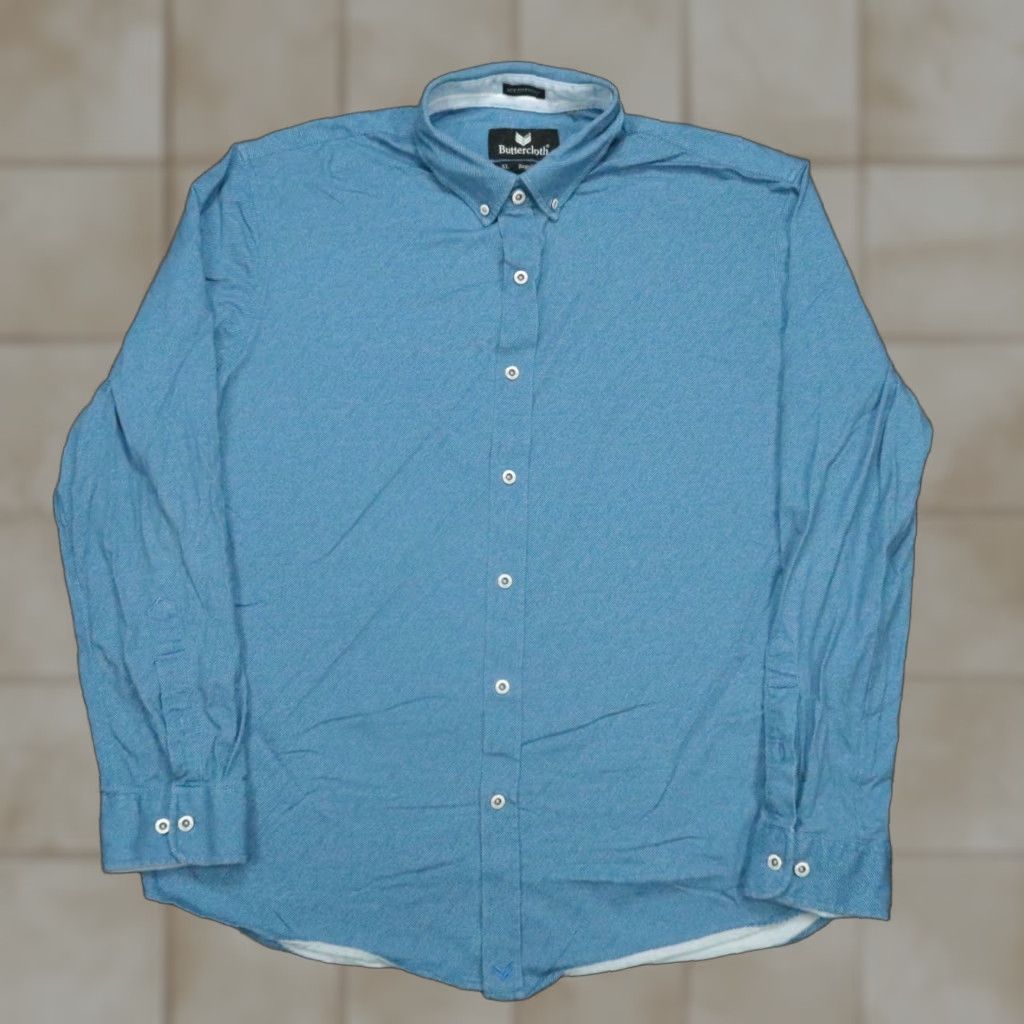Vintage Buttercloth Mens Shirt XL Blue Striped Cotton Spandex Viscose Long Sleeve Button-Up Button Collar N/A Size US XL / EU 56 / 4 - 1 Thumbnail