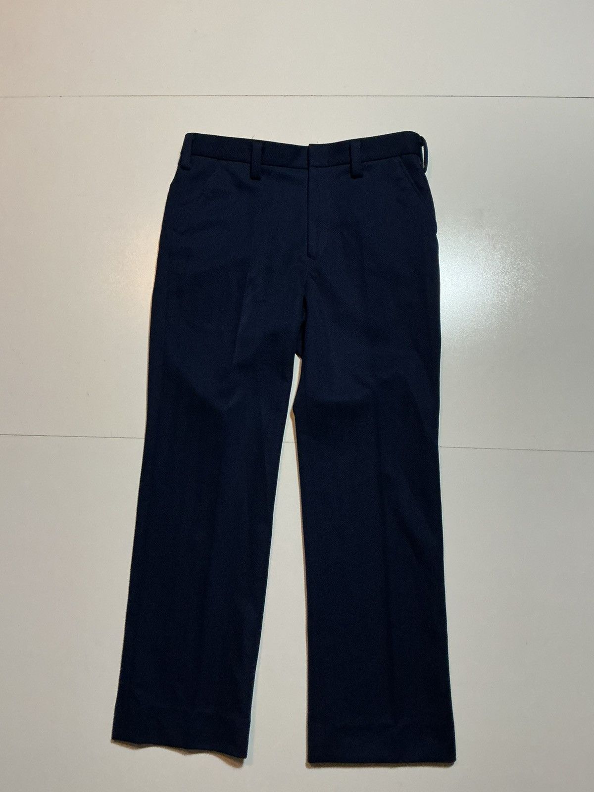 Vintage Vintage 70s Blue Textured Polyester Flare Disco Dress Pants Size US 32 / EU 48 - 1 Thumbnail