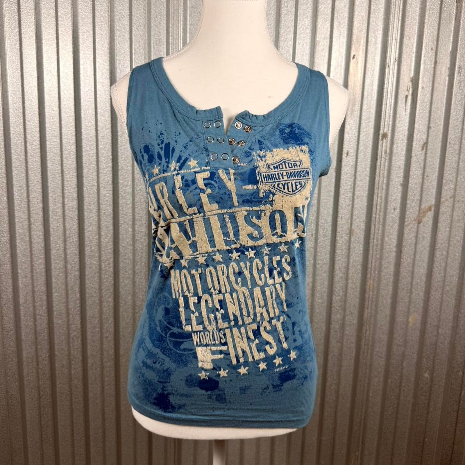 Harley Davidson Harley davidson blue y2k Tanktop Size S / US 4 / IT 40 - 1 Thumbnail
