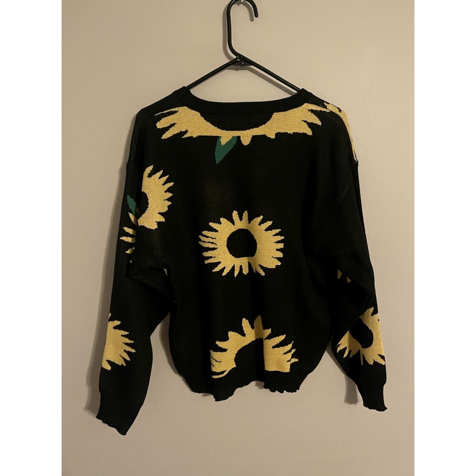 Vintage Daisy Street Asos Black Sunflowers Pullover Oversized Sweater Women's S Small Floral Daisy Street Shirt? Size S / US 4 / IT 40 - 3 Thumbnail
