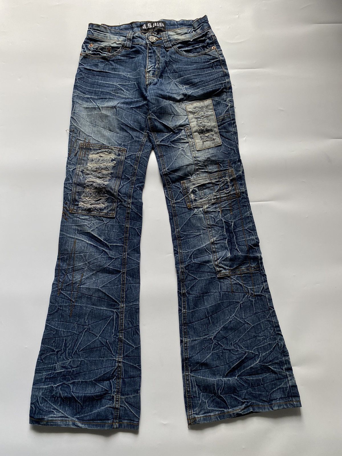 If Six Was Nine × Japanese Brand × Le Grande Bleu (L.G.B.) Flared distressed A.5 jeans japanese brand style Size US 28 / EU 44 - 13 Thumbnail