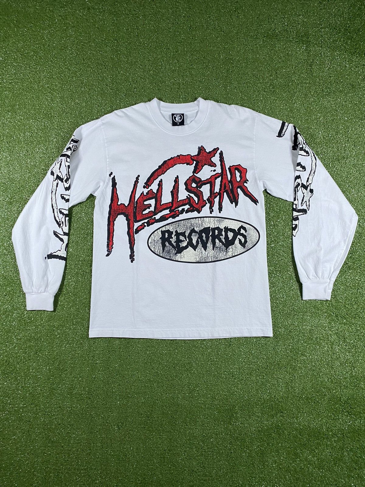 image of Hellstar Records Longsleeve in White, Men's (Size Medium)