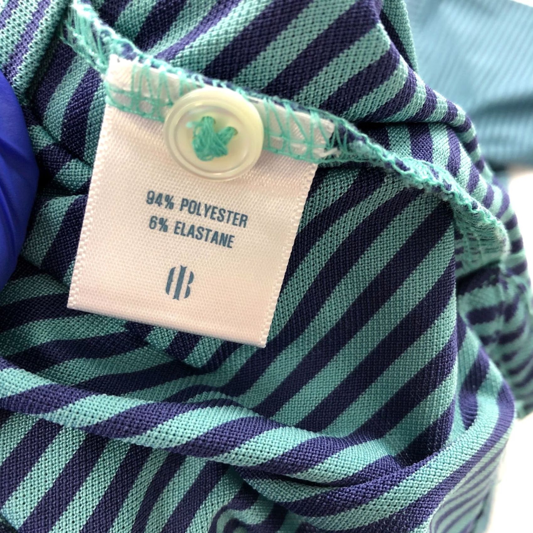 Vintage Holderness & Bourne Polo Shirt LG Golf SS Button Striped Blue Green Shirt Men's Size US L / EU 52-54 / 3 - 5 Thumbnail