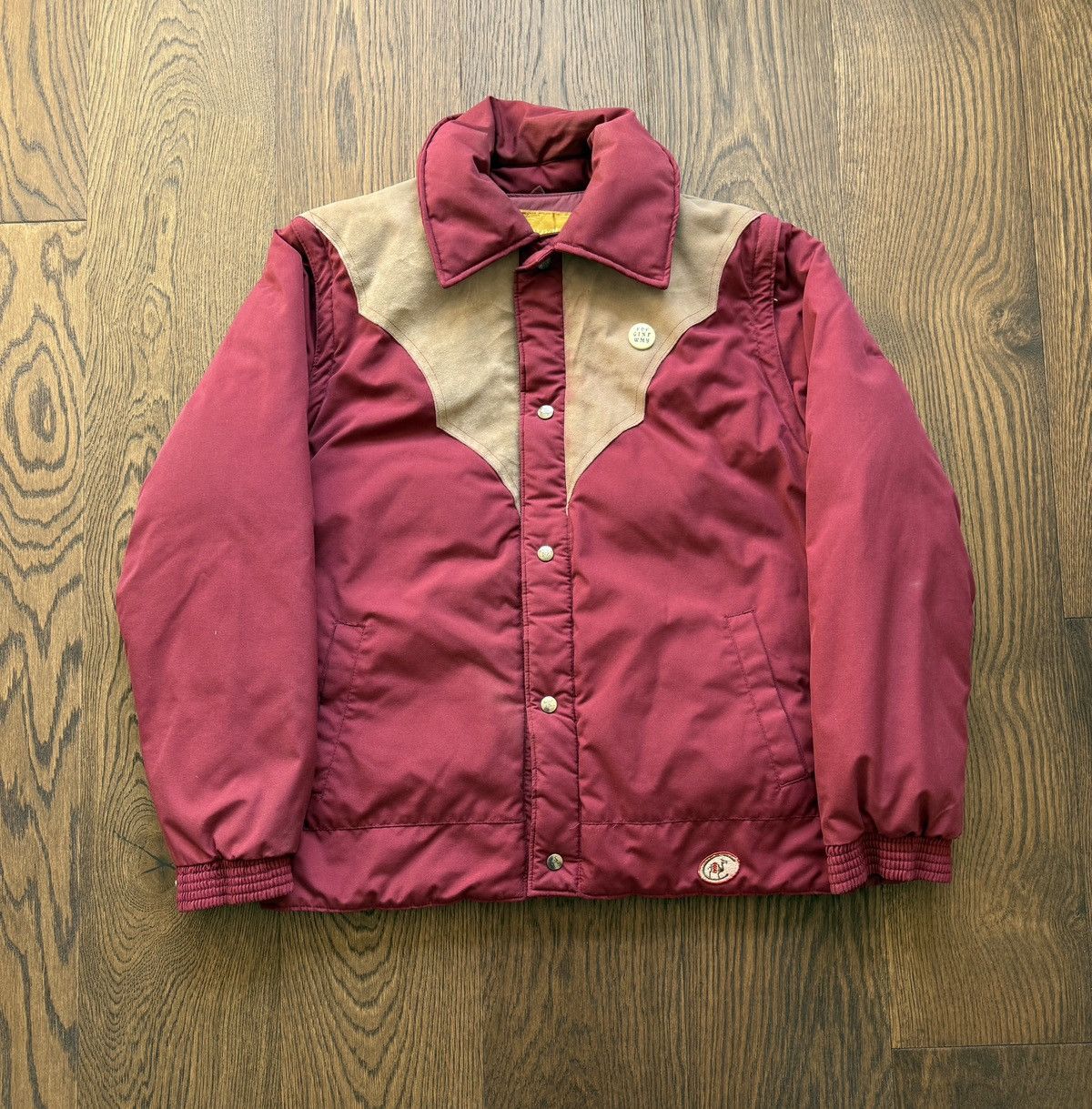 Vintage Vintage 70s Western Goose Down Suede Puffer Jacket Coat Size US L / EU 52-54 / 3 - 1 Thumbnail