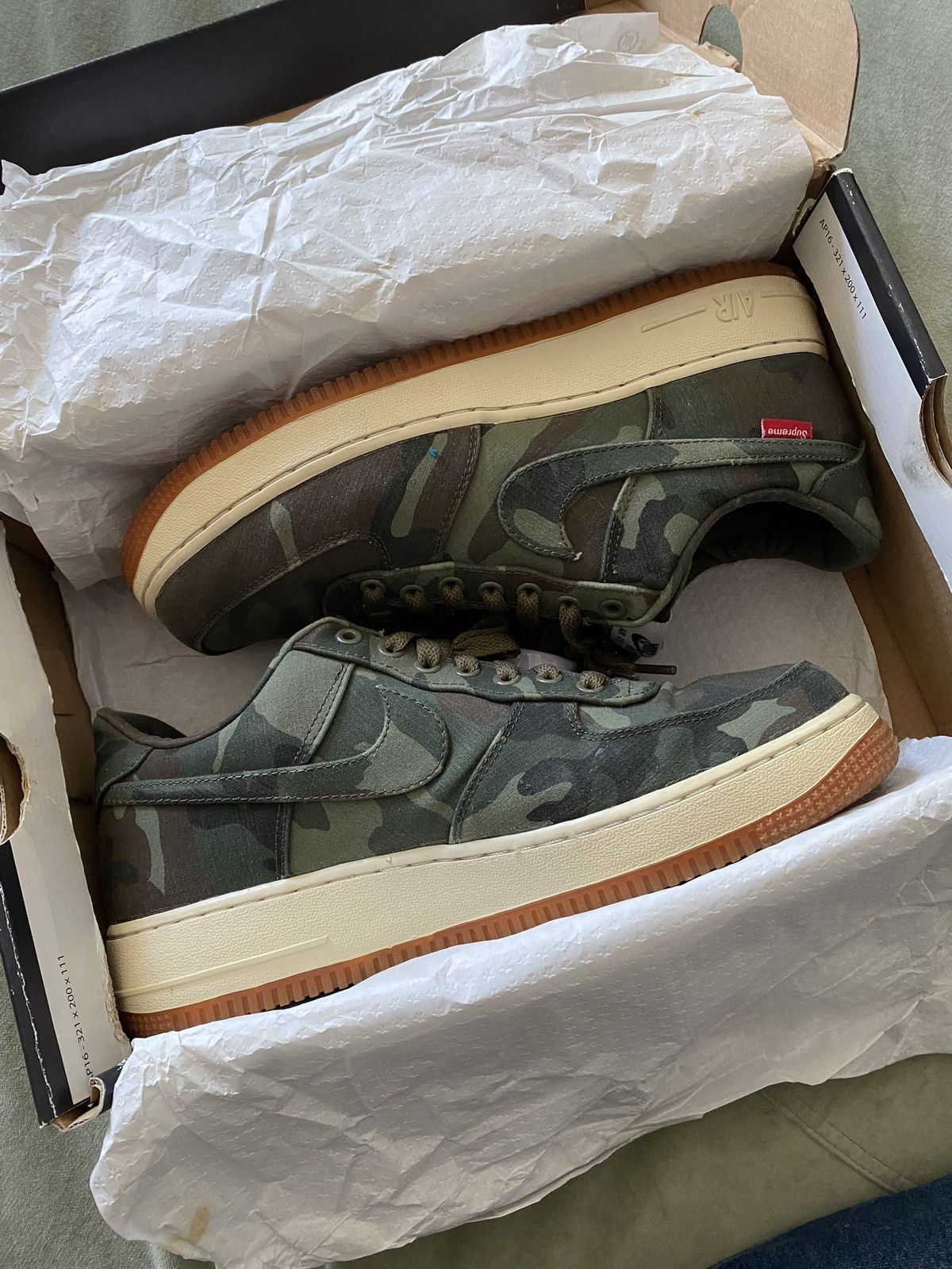Nike × Supreme Supreme Nike Air Force 1 Camo Canvas Size US 8.5 / EU 41-42 - 2 Thumbnail