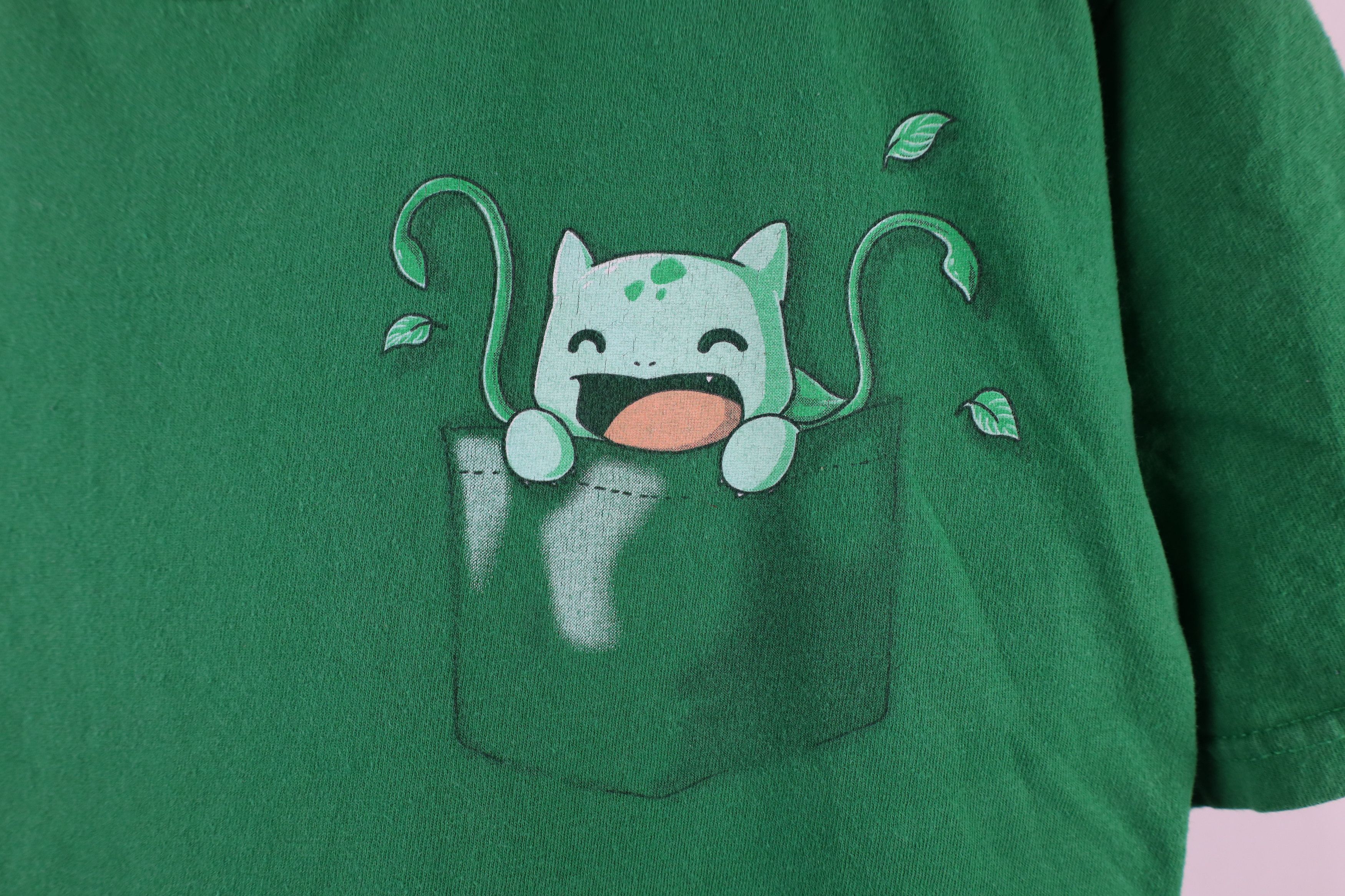 Vintage Vintage Y2K Pokemon Short Sleeve T-Shirt Green Cotton Size US L / EU 52-54 / 3 - 4 Thumbnail