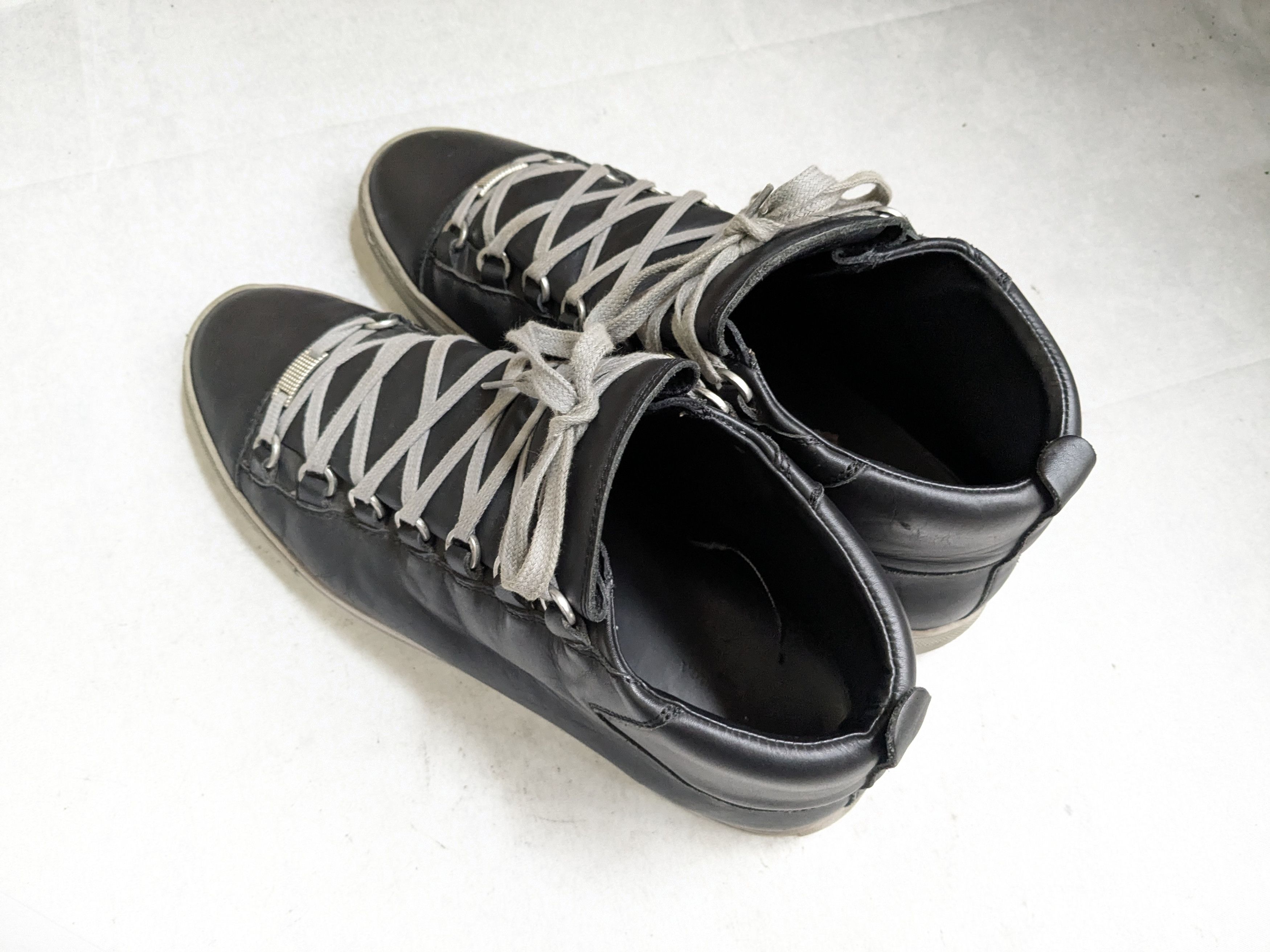 Balenciaga Balenciaga Arena Sneakers Black Gray 13 High Tops Leather Size US 13 / EU 46 - 12 Thumbnail