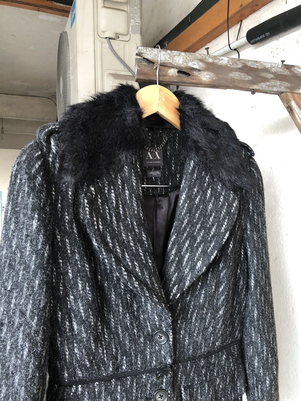Armani Exchange Armani Exchange Collection Glen Plaid Wool Winter Coat Size XS / US 0-2 / IT 36-38 - 3 Thumbnail
