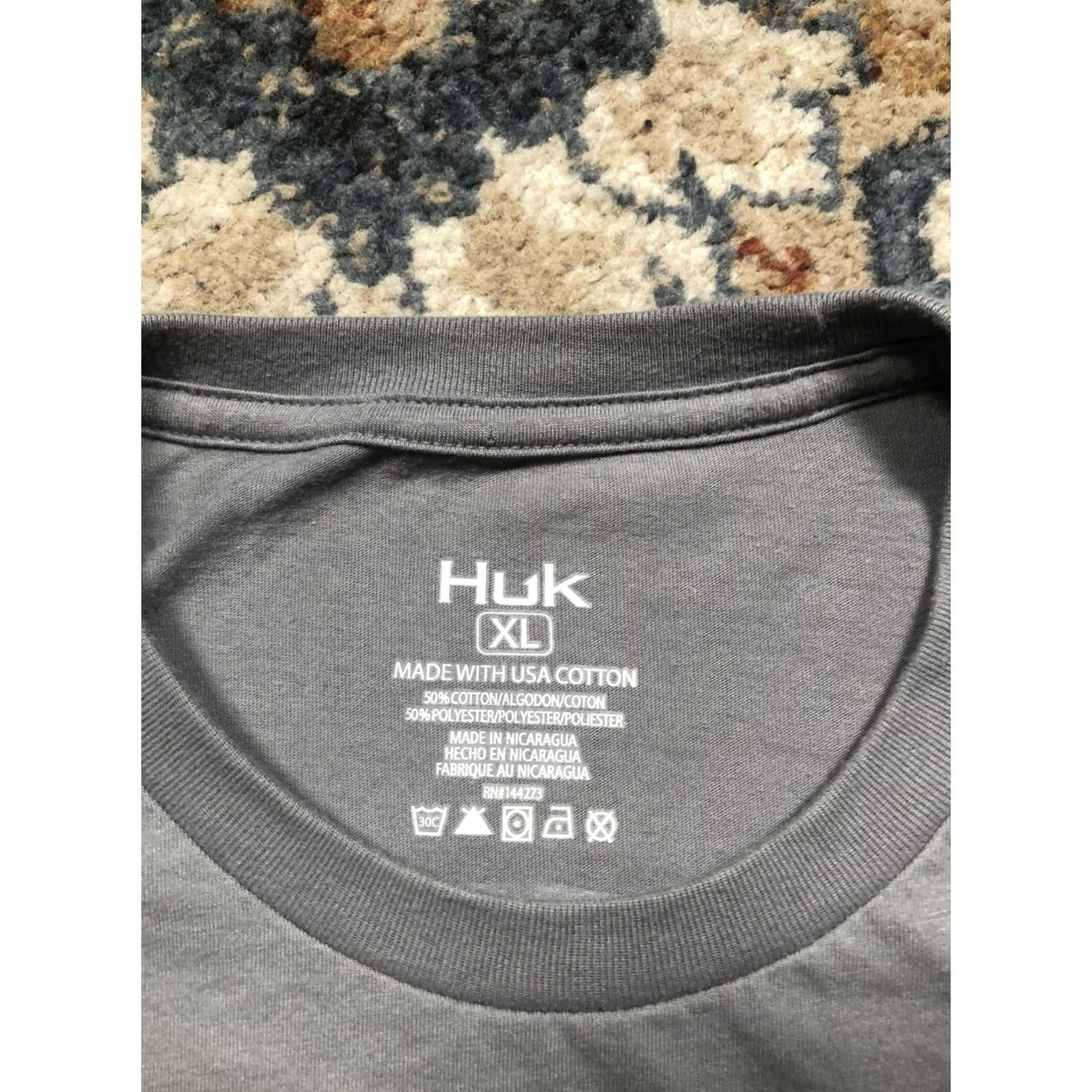 Vintage Huk Shirt Mens XL Gray Fishing Graphic Tee Short Sleeve Made With USA Cotton Size US XL / EU 56 / 4 - 7 Thumbnail