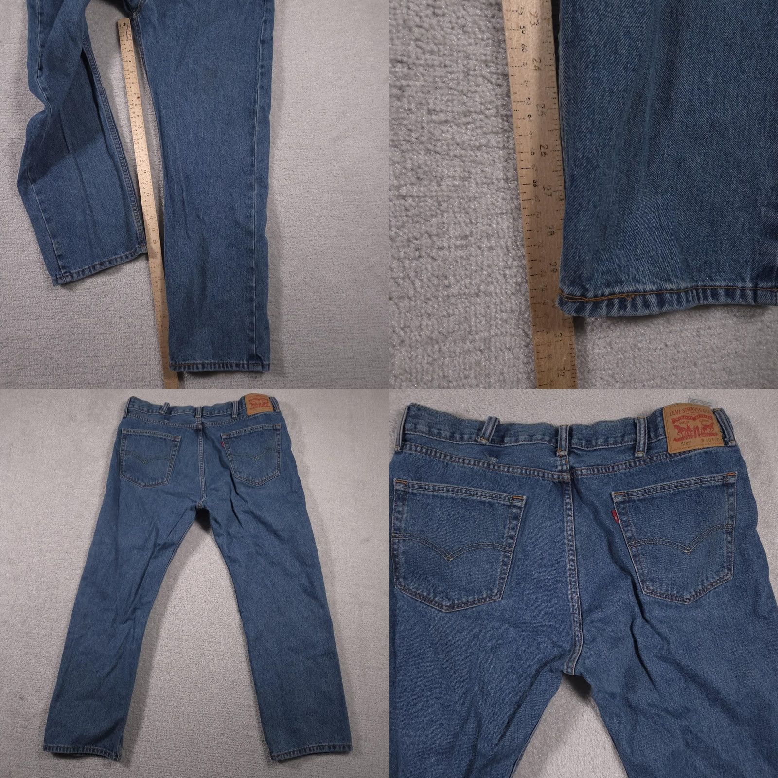 Levi's Levi's 505 Jeans Mens 40x30 Blue Straight Leg Zip Fly Denim Mid Rise 5 Pocket Jeans Size US 40 / EU 56 - 9 Thumbnail