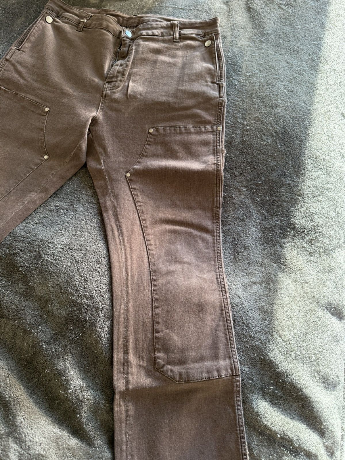 Other Flanuer Homme Carpenter Flared Jeans in Dark Brown Denim Size US 34 / EU 50 - 6 Thumbnail