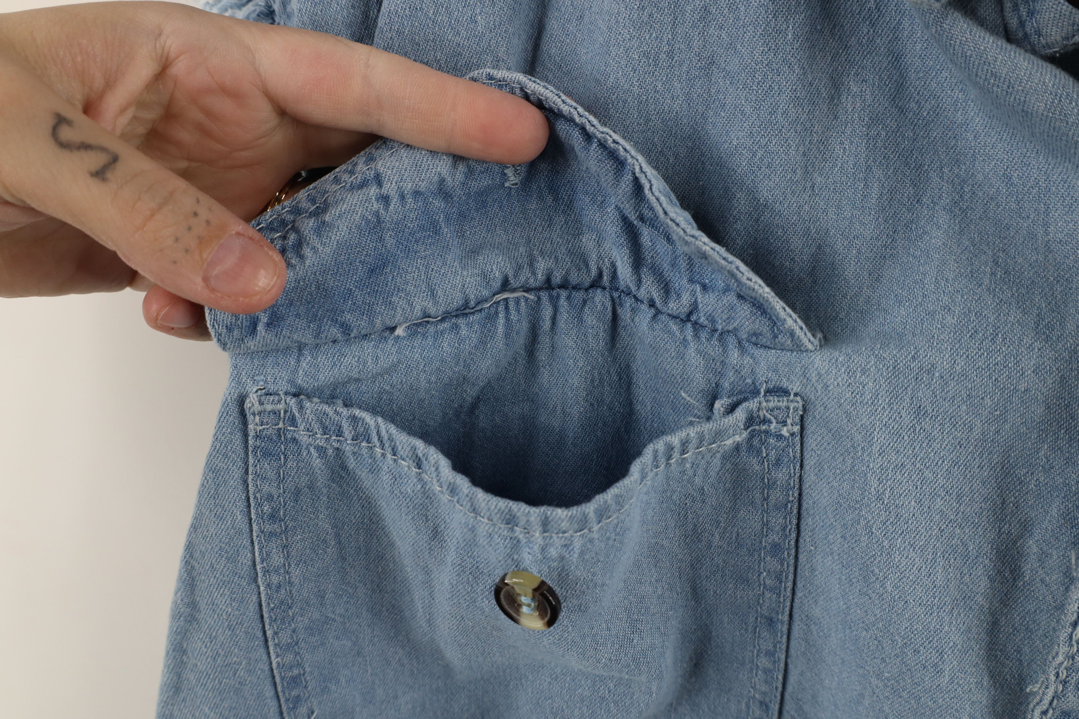 Vintage Vintage 90s Streetwear Motorcycle Denim Button Shirt Blue Size US XXL / EU 58 / 5 - 5 Thumbnail