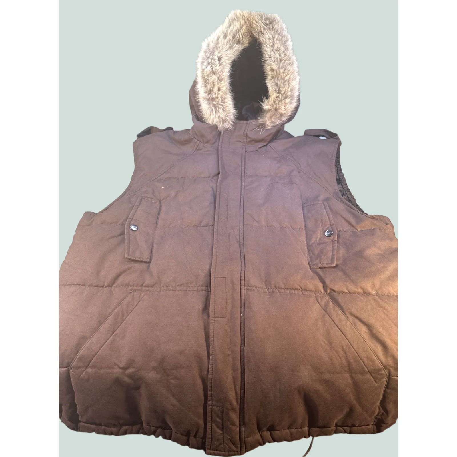Sean John Sean John Vintage Puffer Vest XXL Brown Hooded Faux Fur Trim Hip Hop Streetwear Vest Mens Size US XXL / EU 58 / 5 - 1 Thumbnail