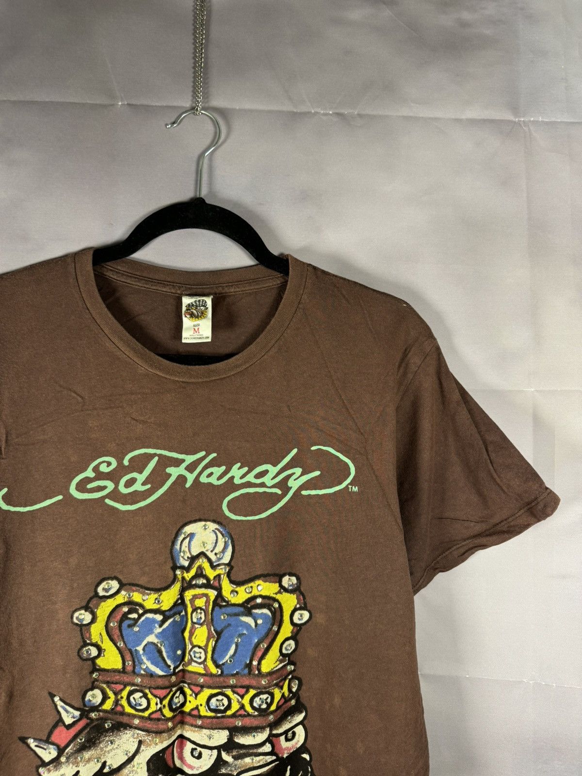 Designer × Ed Hardy Don Ed Hardy Brown Bulldog Graphics Printer Logo T Shirt M Size US M / EU 48-50 / 2 - 2 Thumbnail