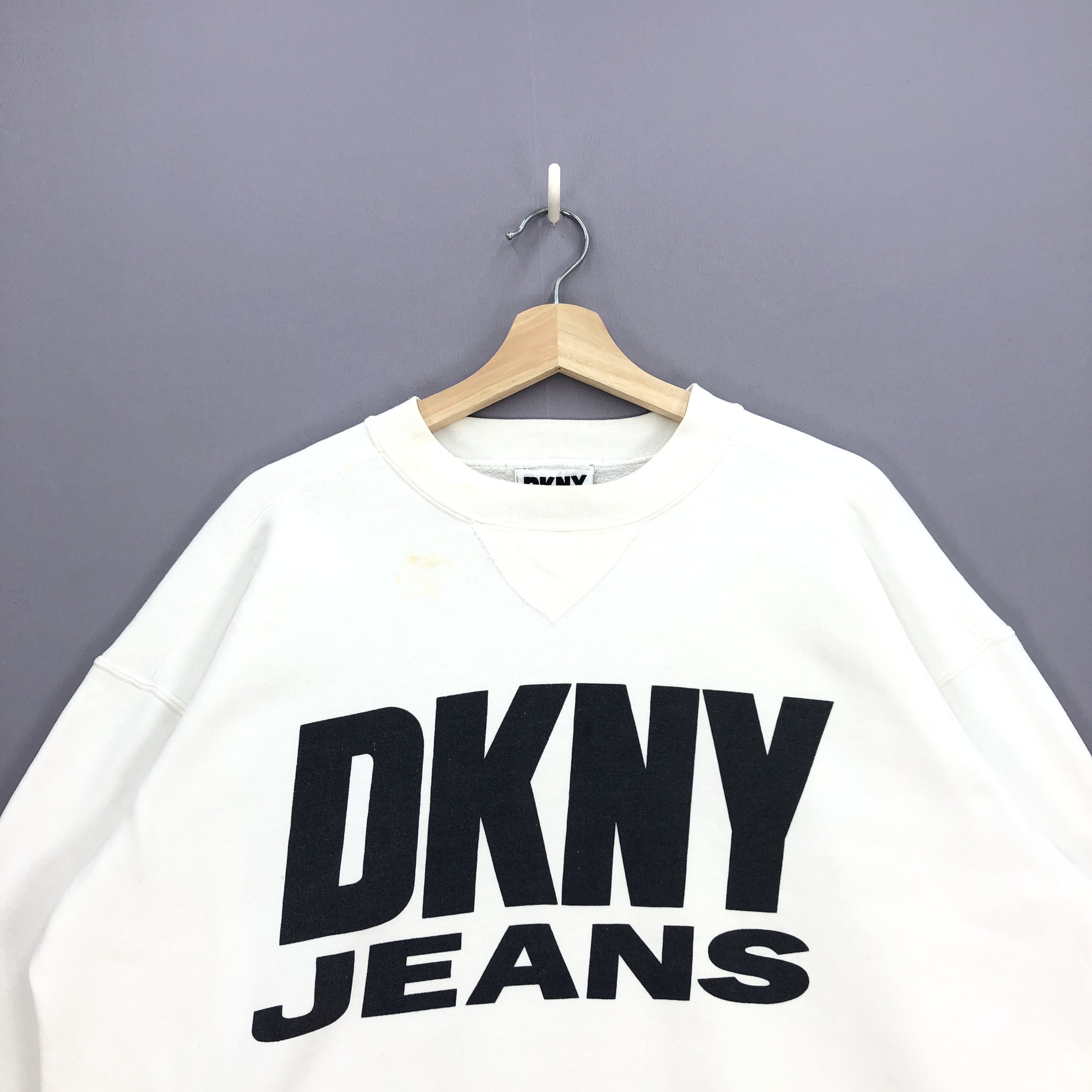 DKNY × Vintage DKNY Sweatshirt Donna Big Logo Karan New York Sweater Size US L / EU 52-54 / 3 - 2 Thumbnail