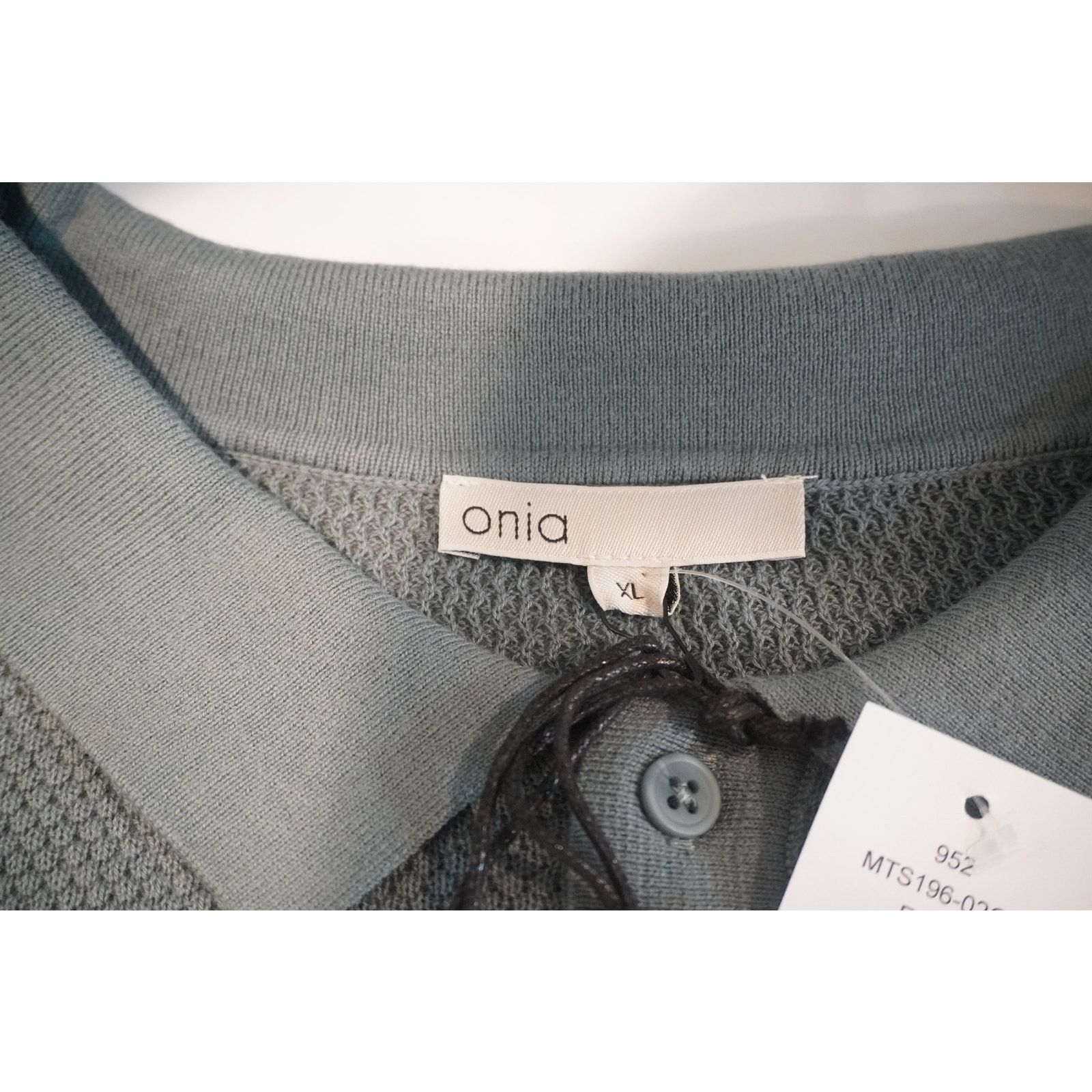 Onia Onia Knit Polo Sweater Men’s Green Long Sleeve Textured Polo Size US XL / EU 56 / 4 - 6 Thumbnail