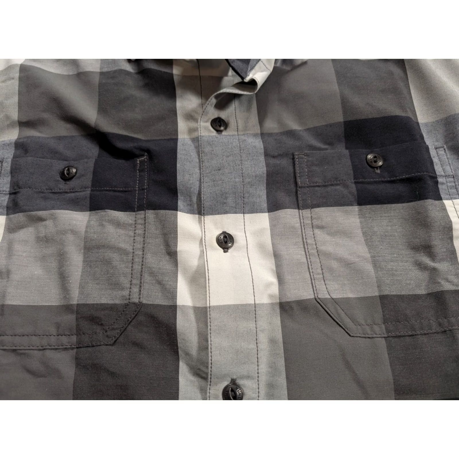 Vintage Kuhl Plaid Short Sleeve Button Front Outdoor Gray Men's Large Size US 33 - 4 Thumbnail