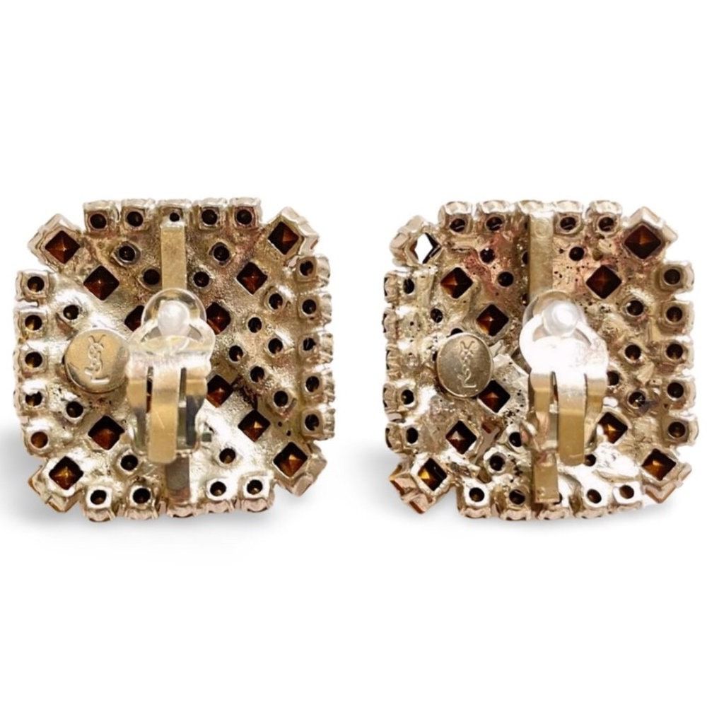 Hermes Vintage Yves Saint Laurent square shape silver earrings Size ONE SIZE - 6 Thumbnail