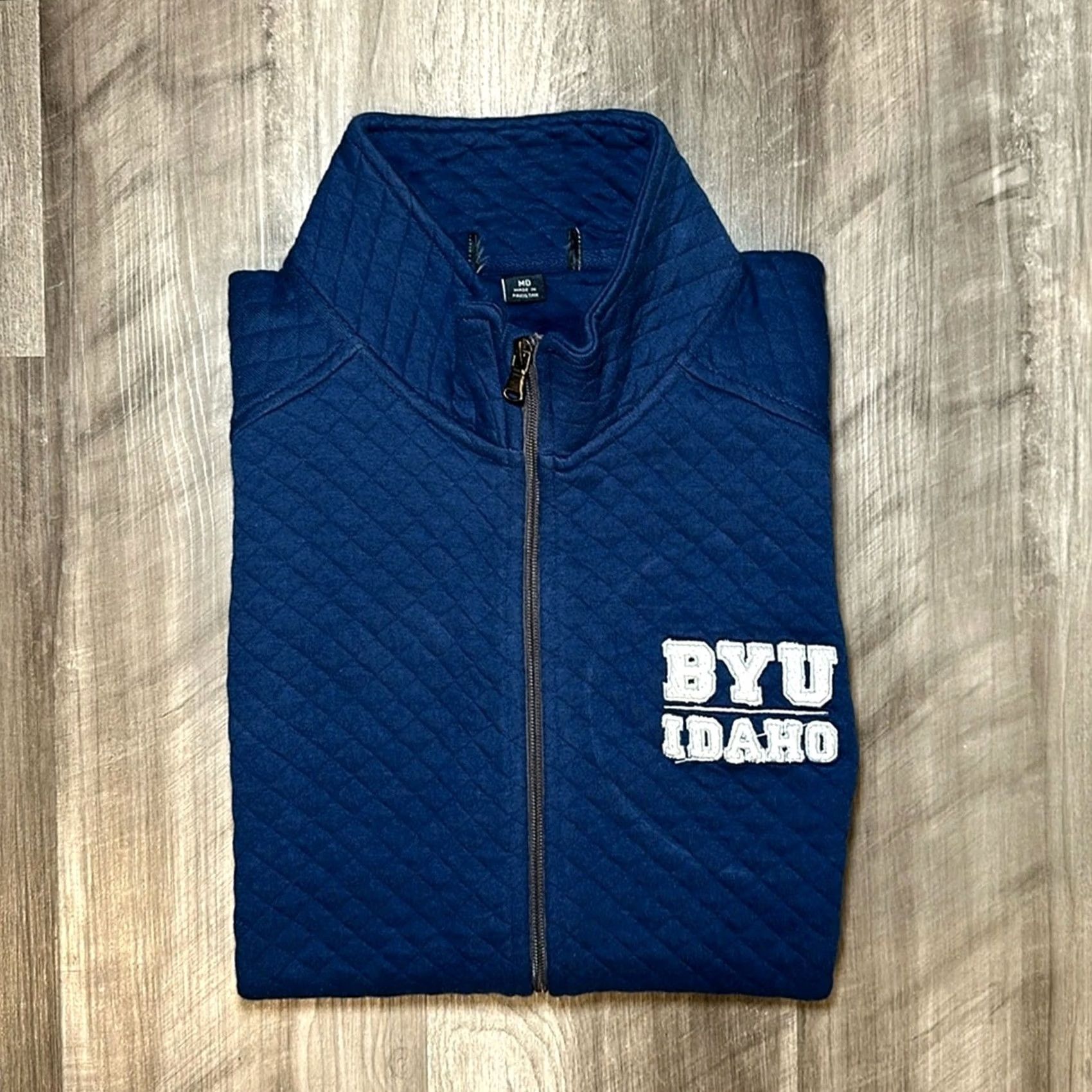 Vintage VINTAGE BYU Idaho Vantage Quilted Vest Men Medium Blue NWOT Cotton Blend Vest Size US M / EU 48-50 / 2 - 2 Thumbnail
