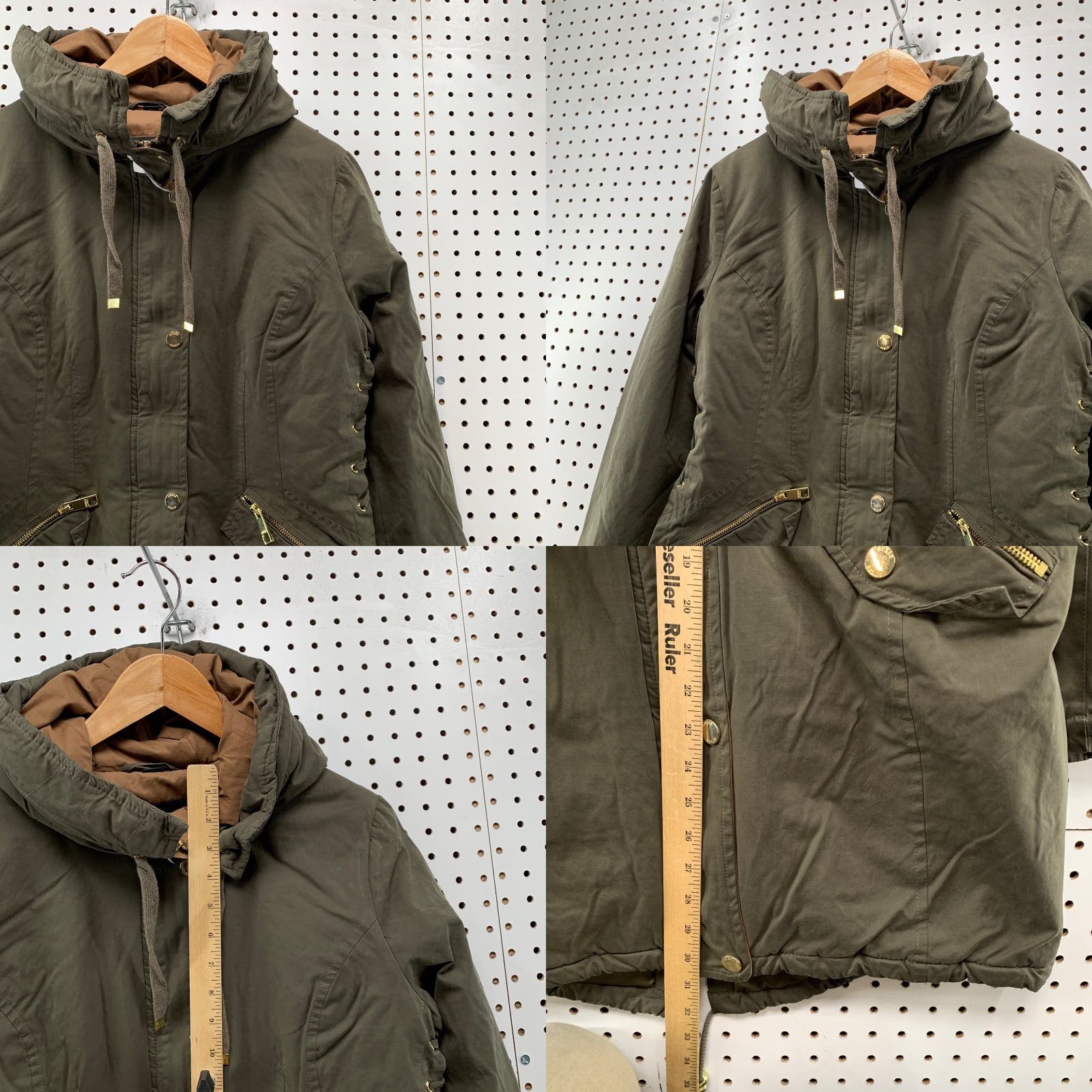 Guess GUESS Parka Jacket Coat Women M Olive Green Hooded Zip Snap Insulated Winter Jacket - 90s? Size M / US 6-8 / IT 42-44 - 8 Thumbnail