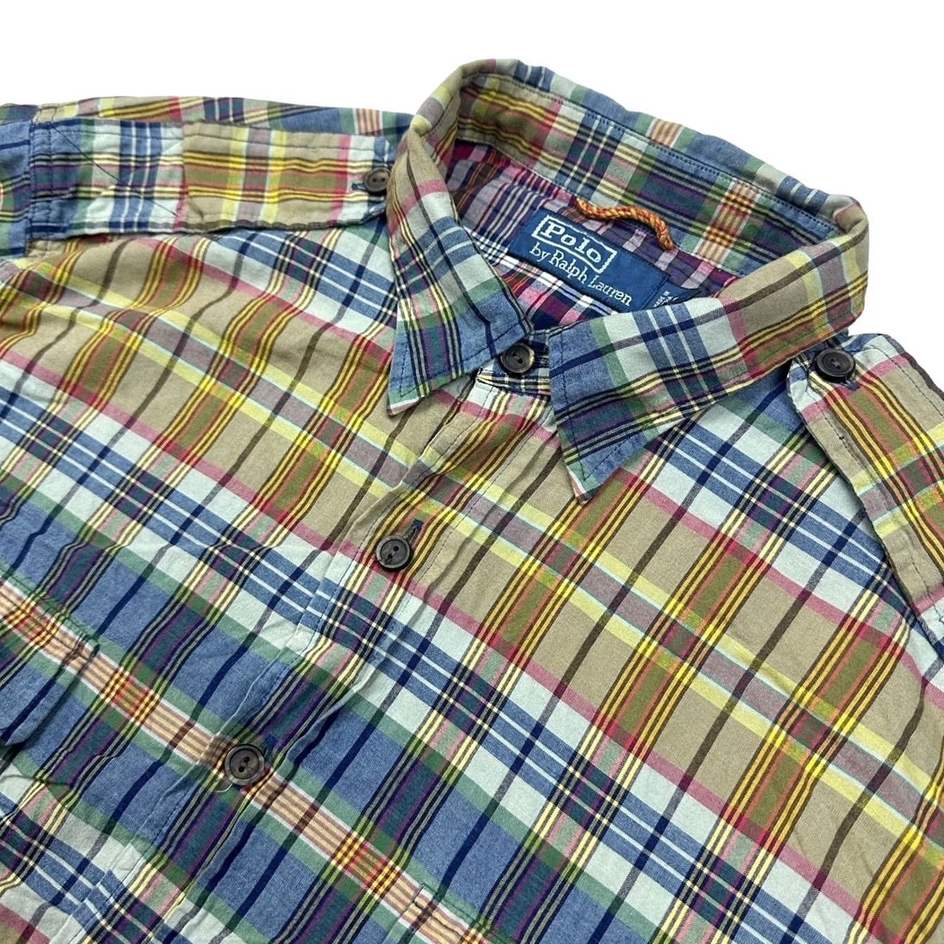 Polo Ralph Lauren VINTAGE Polo Ralph Lauren Men's Military Officer Shirt Large Green/Bro wn Plaid Long Sleeve Size US L / EU 52-54 / 3 - 2 Thumbnail