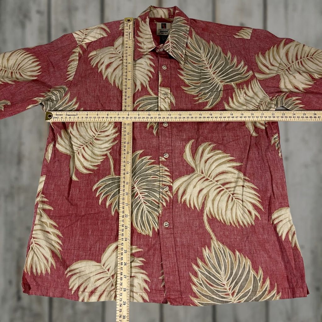 Tori Richard Tori Richard Shirt Mens L Pink Men Honolulu Hawaiian Button AOP Leaf Floral Size US L / EU 52-54 / 3 - 1 Thumbnail