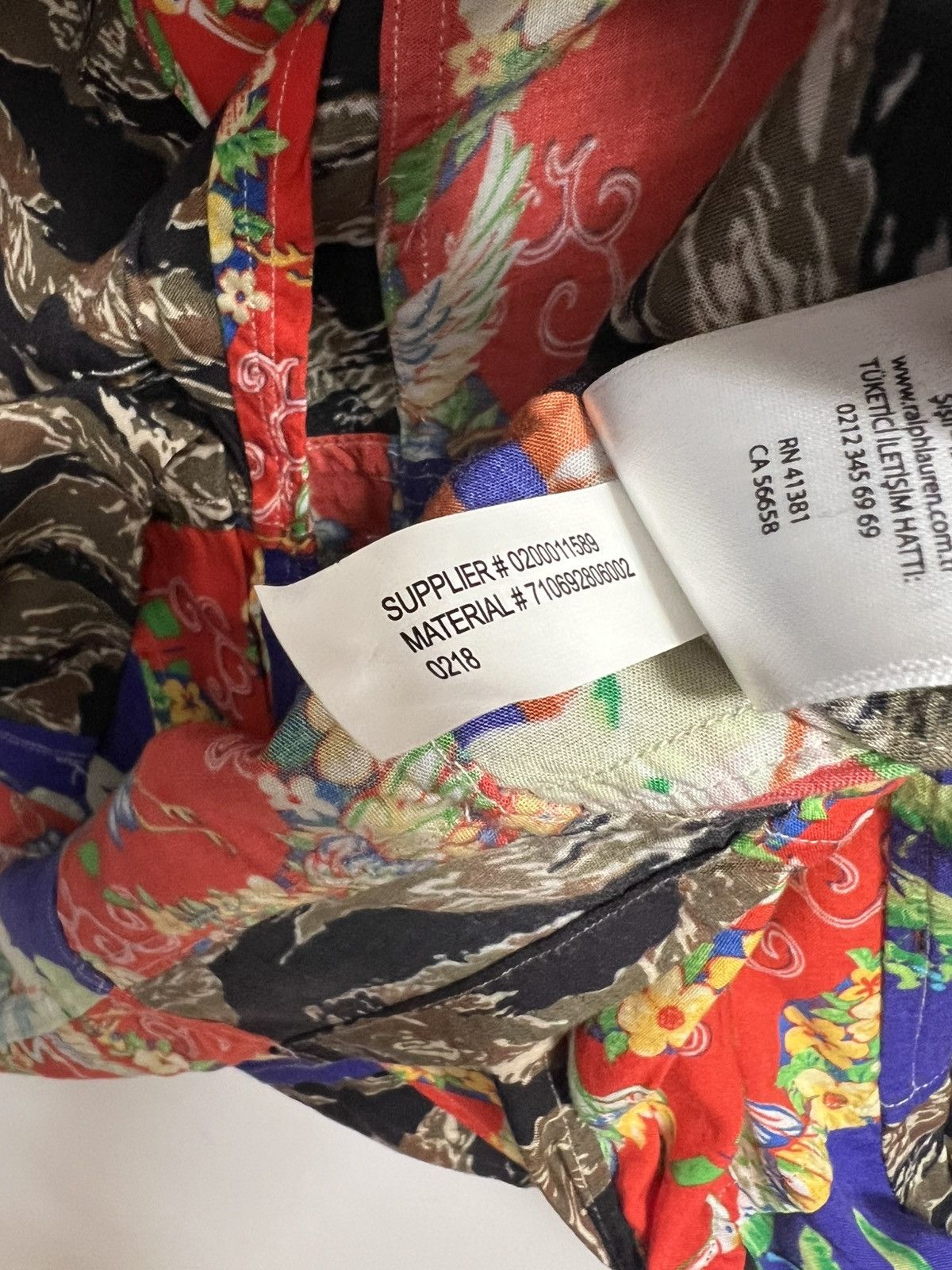 Polo Ralph Lauren × Ralph Lauren Polo Ralph Lauren Tiger Patchwork Rayon Button Down Shirt Size US M / EU 48-50 / 2 - 7 Thumbnail