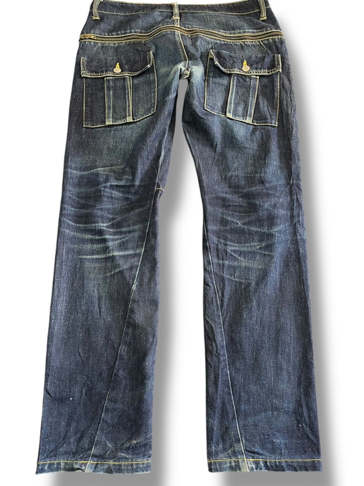 POST ARCHIVE FACTION (PAF) Vintage Japanese Brand AvantGarde Back Zipper Denim Size US 33 - 6 Thumbnail