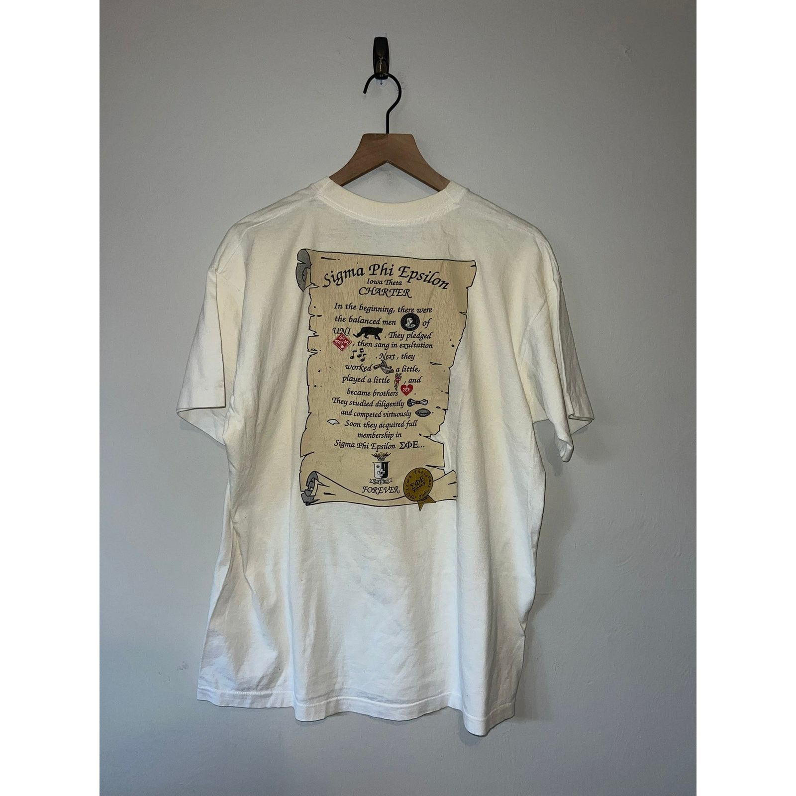 Vintage Vintage Sigma Phi Shirt Epsilon Iowa Northern University Tee Size US XL / EU 56 / 4 - 6 Thumbnail