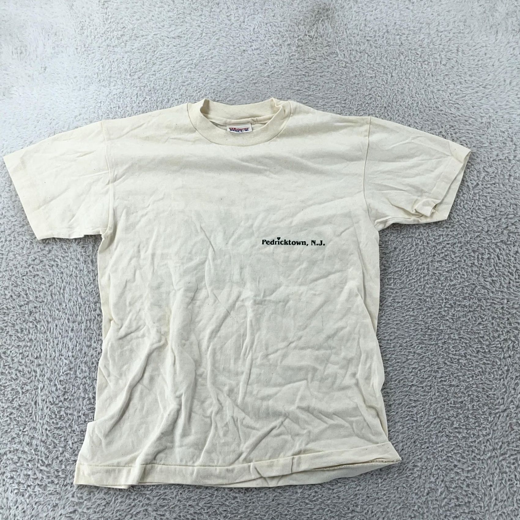 Hanes VINTAGE Grist Mill T-Shirt Men XS Ivory 100% Cotton Crew Neck Graphic Print Made USA History 90s Hanes Size US XS / EU 42 / 0 - 4 Thumbnail
