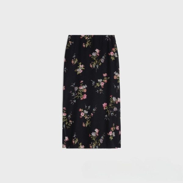 Celine o1w1db10824 Hobble Skirt in Crepe De Chine in Multicolor Size 27" / US 4 / IT 40 - 1 Thumbnail