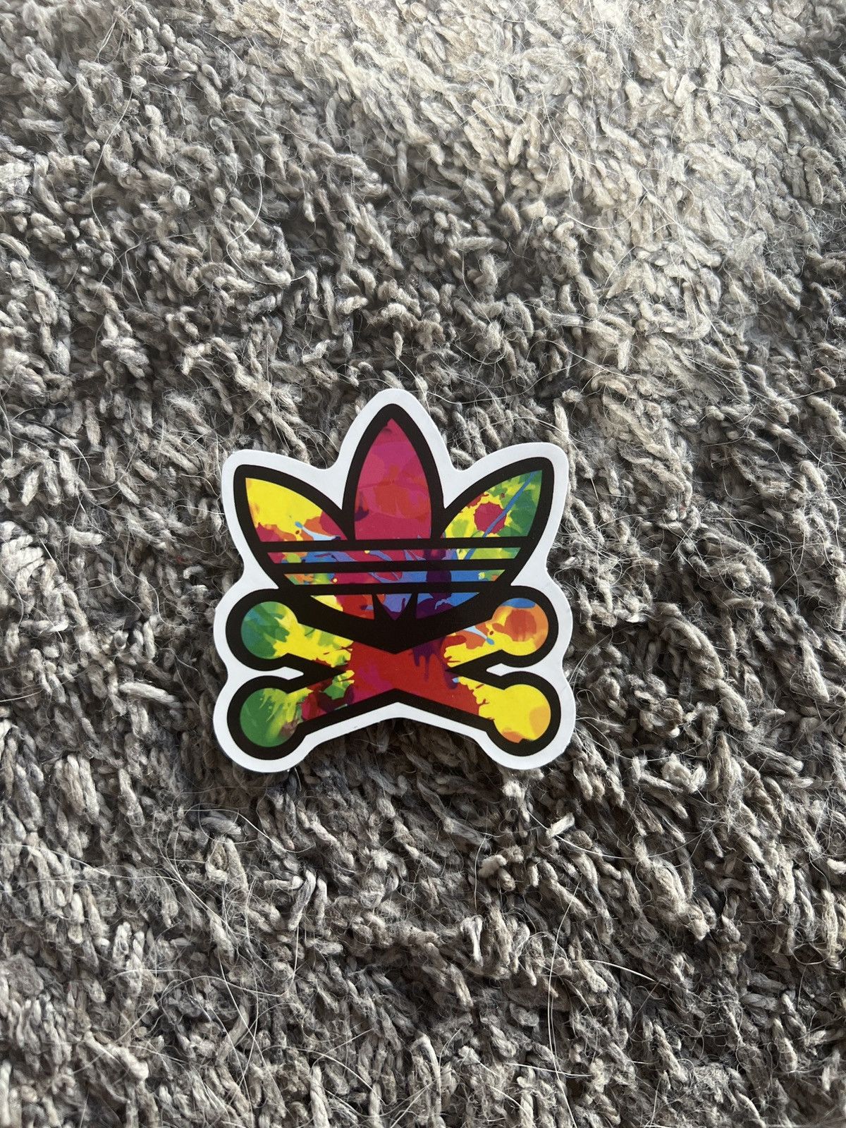 Adidas Adidas Trefoil Colorful Graffiti Crossbones Sticker Size ONE SIZE - 1 Thumbnail