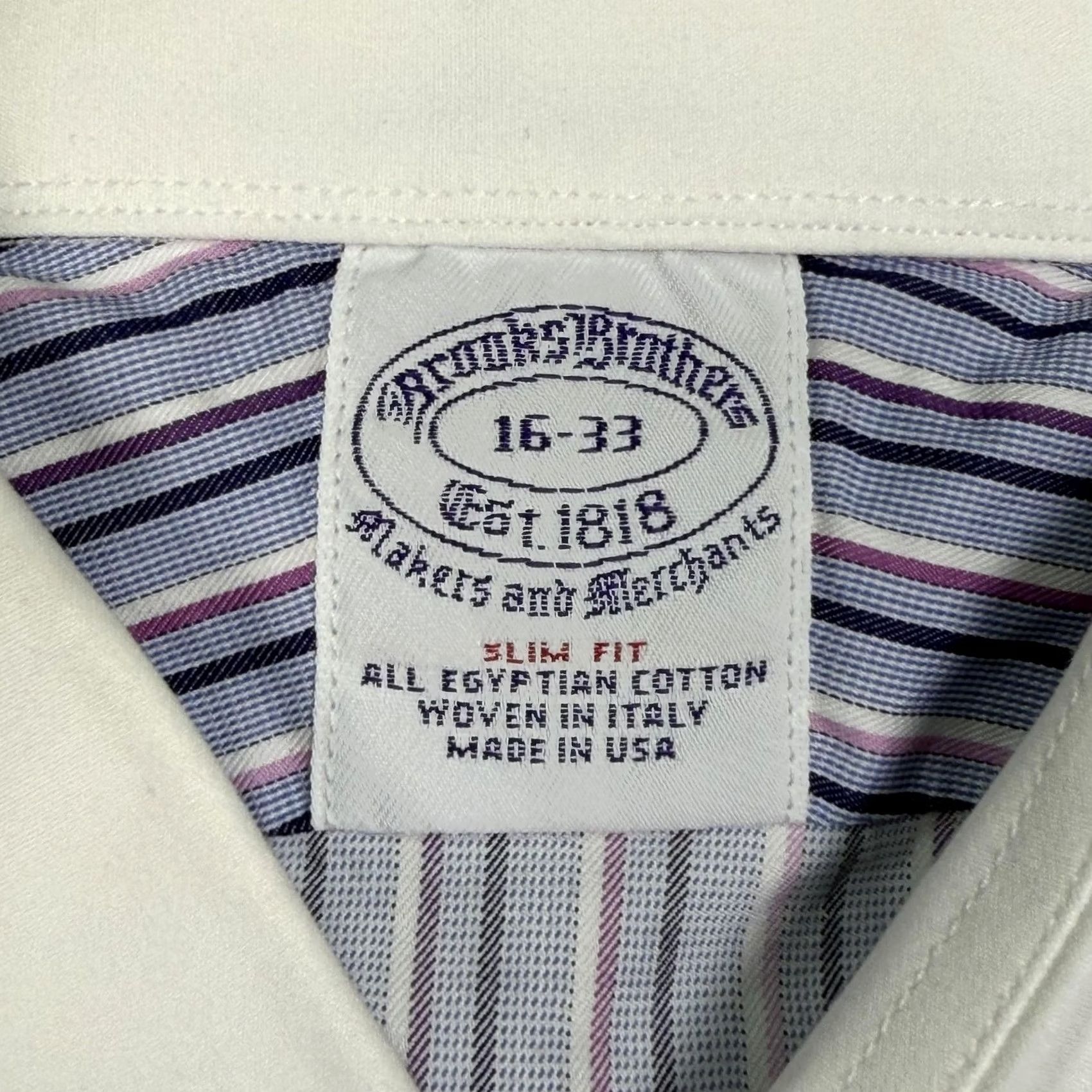 Brooks Brothers Brooks Brothers Shirt Mens Large 16 33 Blue Stripe Long Sleeve Slim Fit USA Size US L / EU 52-54 / 3 - 2 Thumbnail