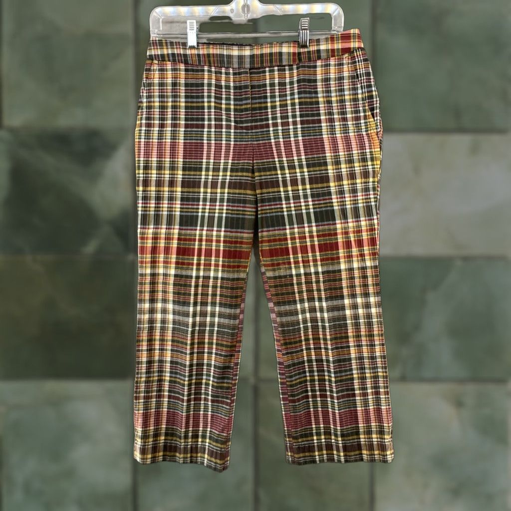 Tommy Hilfiger Tommy Hilfiger Womens Pants 6 Plaid Ankle Wide-Leg City 90s Casual Formal Business Size 28" / US 6 / IT 42 - 1 Thumbnail