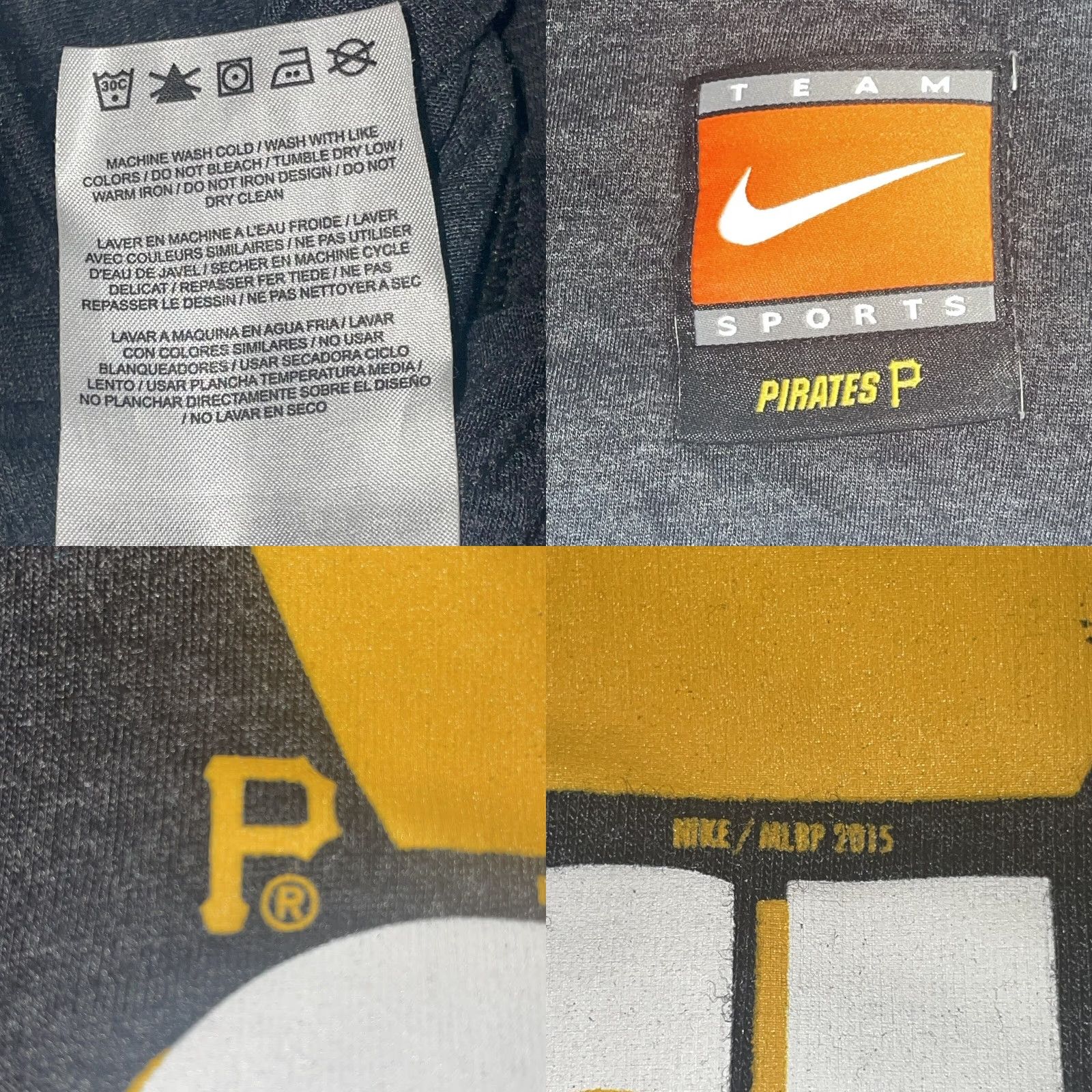 Nike Nike Pirates Shirt Men Medium Heather Black Cutch 2015 Logo Graphic Pirates 2015 Vintage No Size US M / EU 48-50 / 2 - 9 Thumbnail