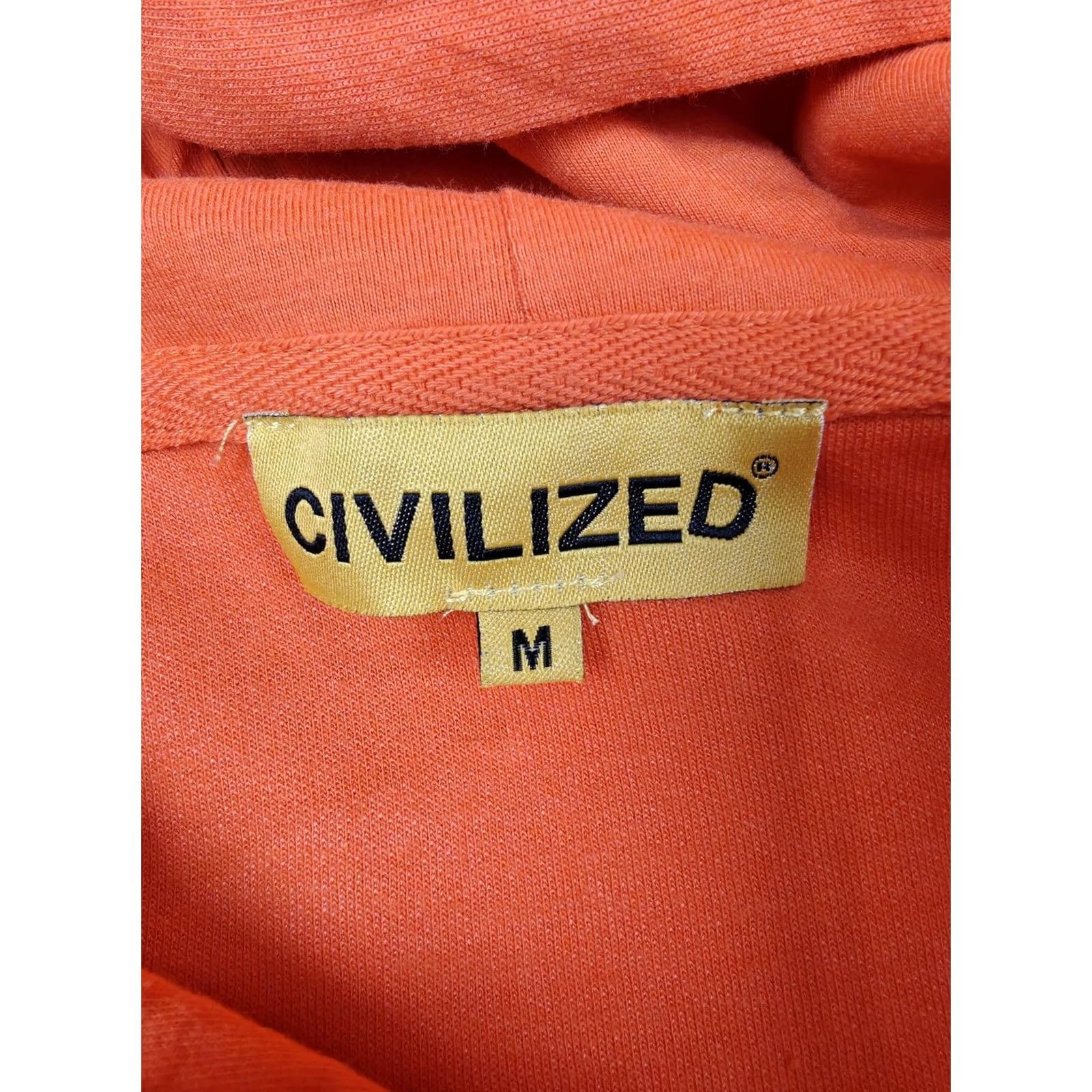 Vintage Civilized Hoodie Mens M Orange Graphic Print Pullover Hooded Front Pocket Size US M / EU 48-50 / 2 - 3 Thumbnail