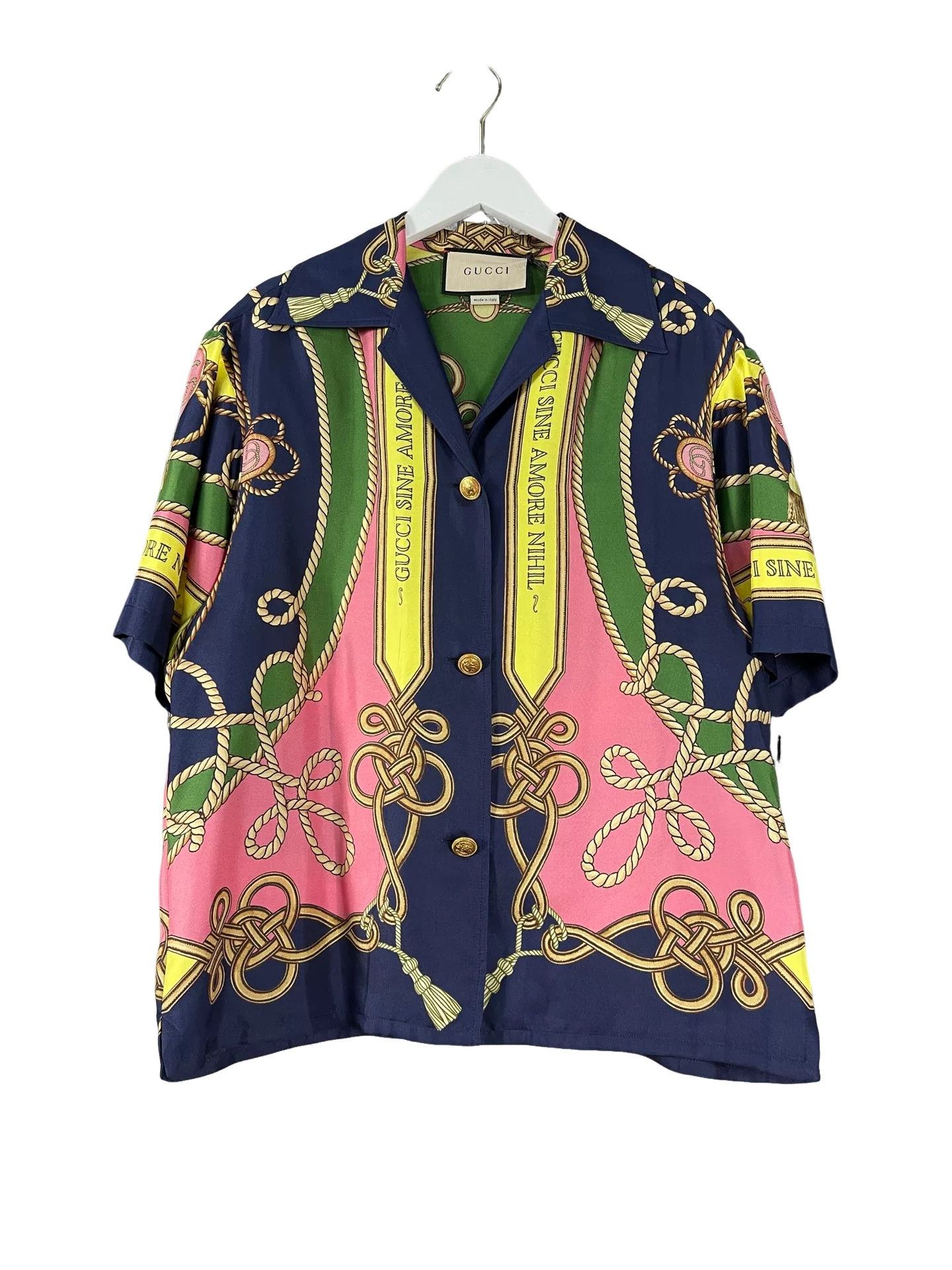 Gucci Gucci Rope Print Silk Button Up Size 36 Size XS / US 0-2 / IT 36-38 - 1 Thumbnail