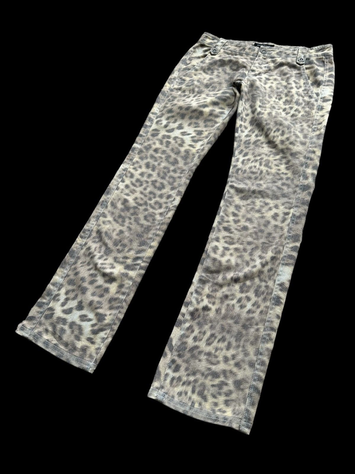 5351 POUR LES HOMMES 00's Abahouse Devinette leopard overprinted pant Size US 29 - 2 Thumbnail