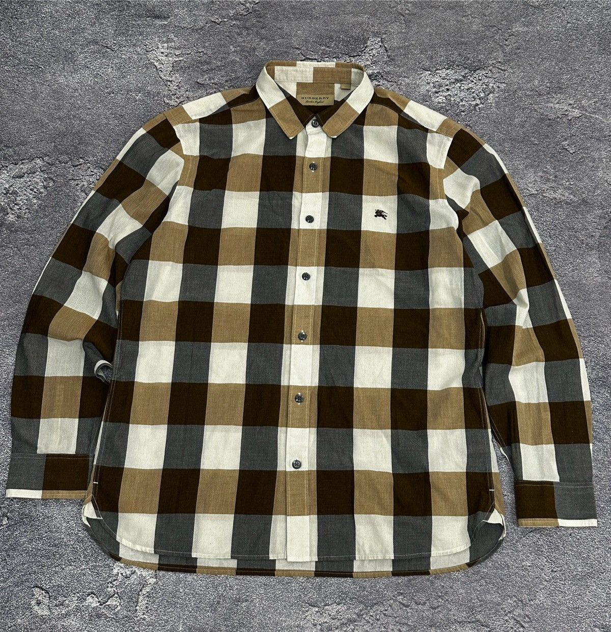 Burberry Burberry London England Large Check Cotton Linen Shirt XL Size US XL / EU 56 / 4 - 1 Thumbnail