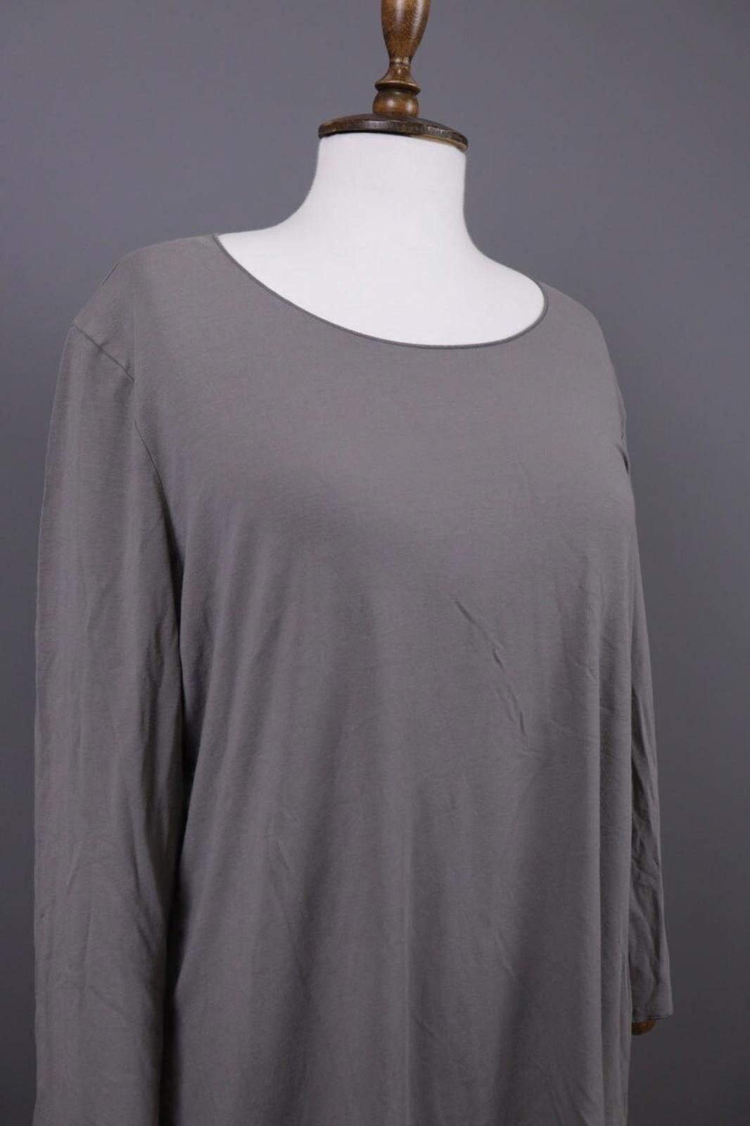Oscar De La Renta Oska Gray Scoop Neck Relaxed Lagenlook Tunic Dress Size 4 Size S / US 4 / IT 40 - 4 Thumbnail
