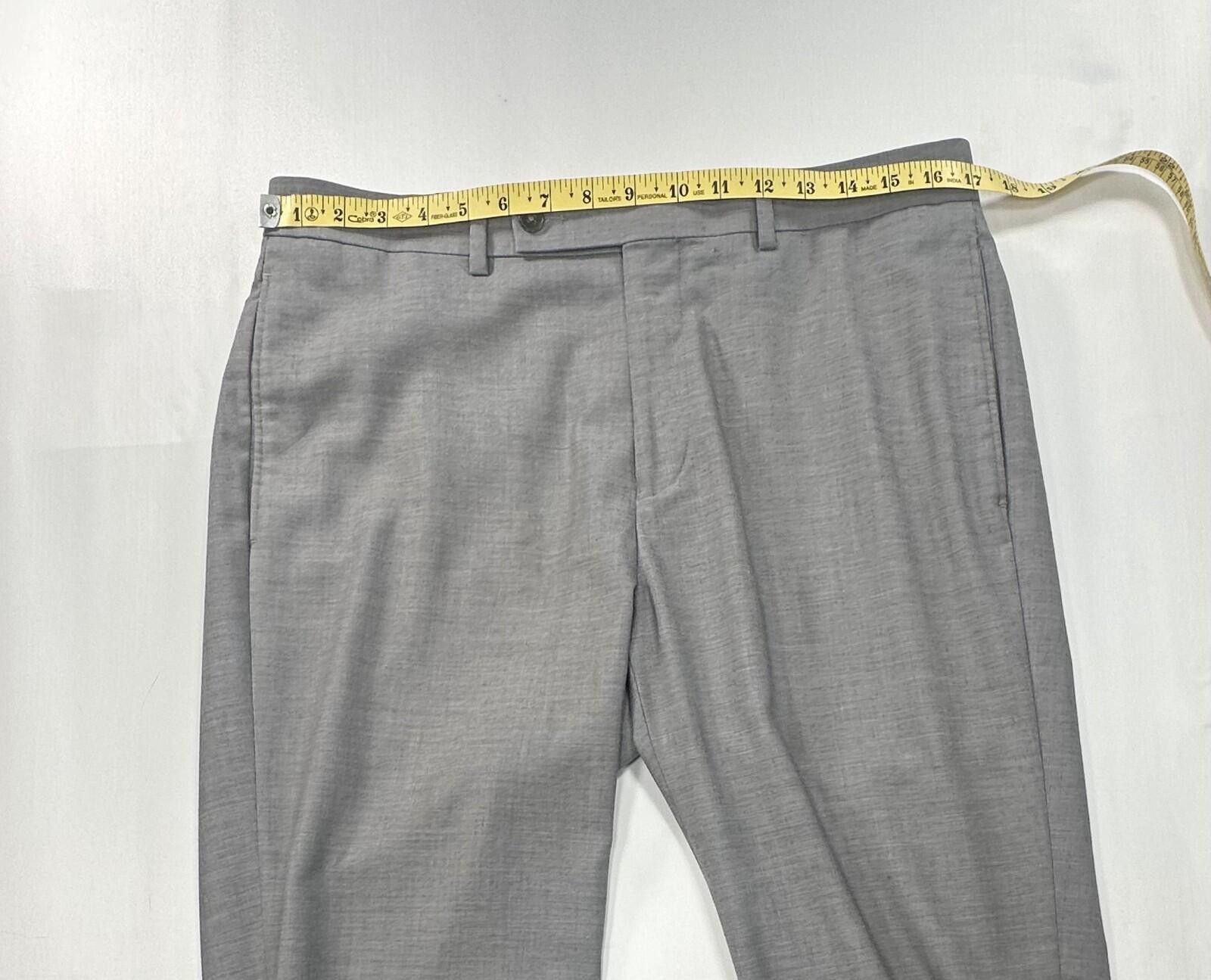 Calvin Klein Calvin Klein Flat Straight Leg Dress Pants Gray Mens 34/32 Size US 34 / EU 50 - 3 Thumbnail