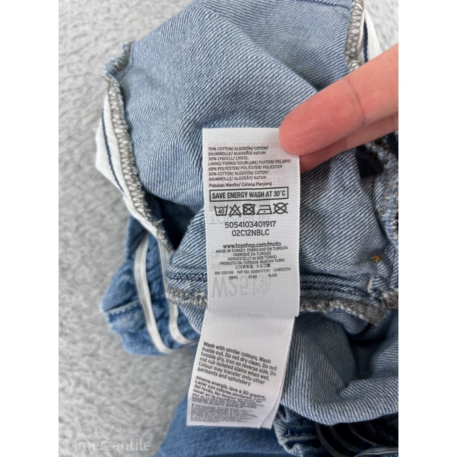 Topshop Top Shop Jeans Womens 25 Blue Denim Moto Wide-Leg Capri Elastic Waist Cott Size 4XL / US 24-26 - 6 Thumbnail