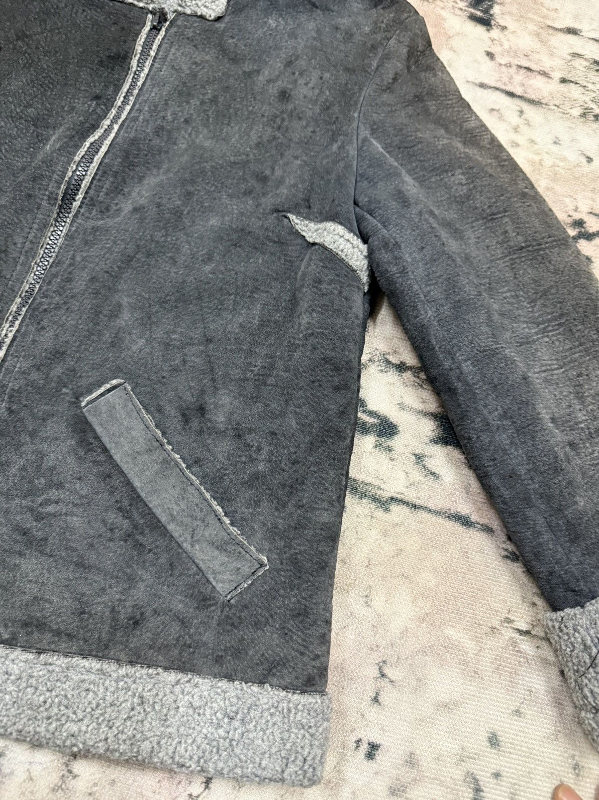 Guess Guess Suede Leather Sherpa Lined Jacket Hoodie Size XXS / US 00 / IT 34 - 5 Thumbnail