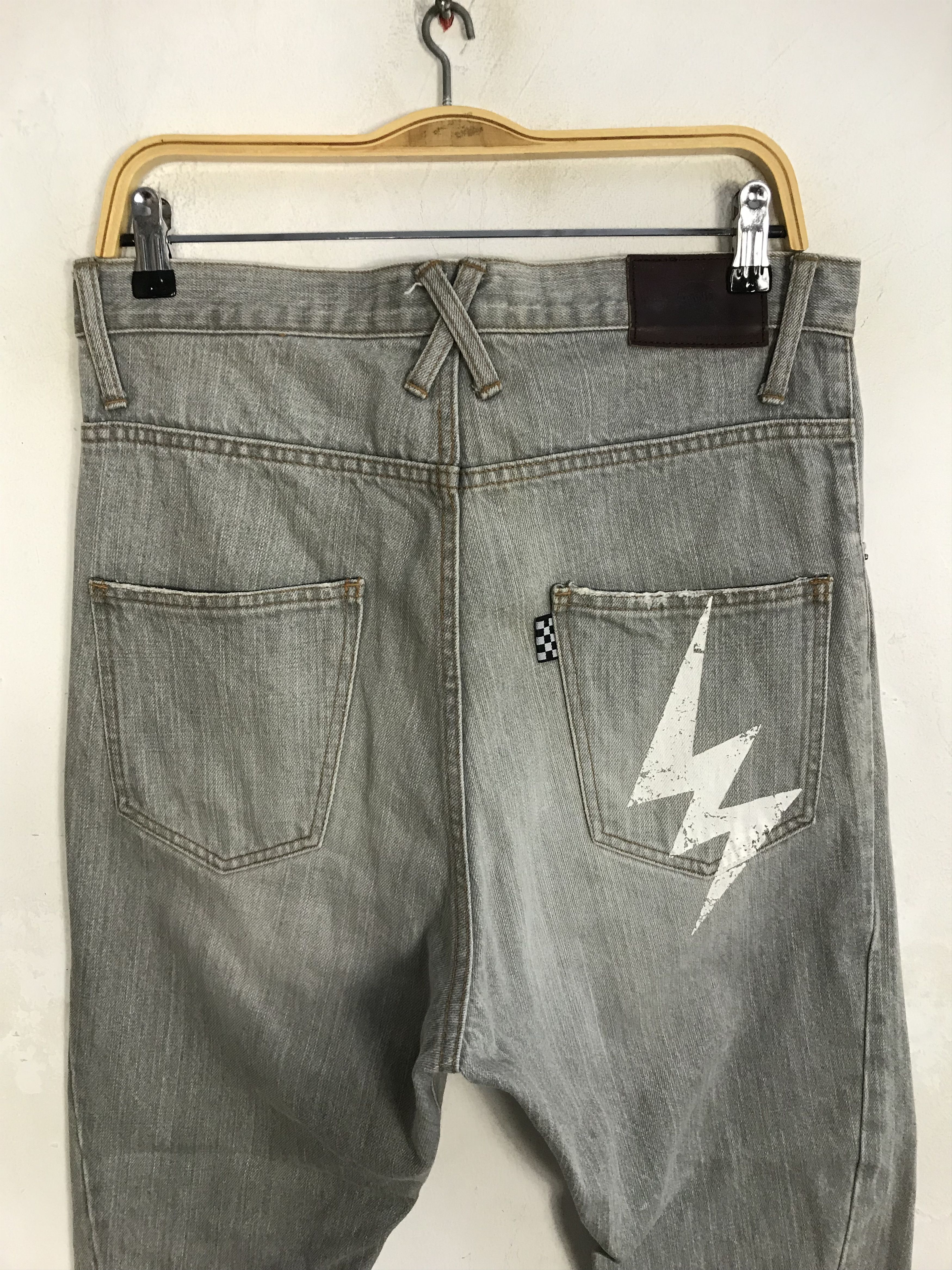 Japanese Brand EhyphenWorldGallery Back Side Pocket Design Lightning Jean Size US 32 / EU 48 - 7 Thumbnail