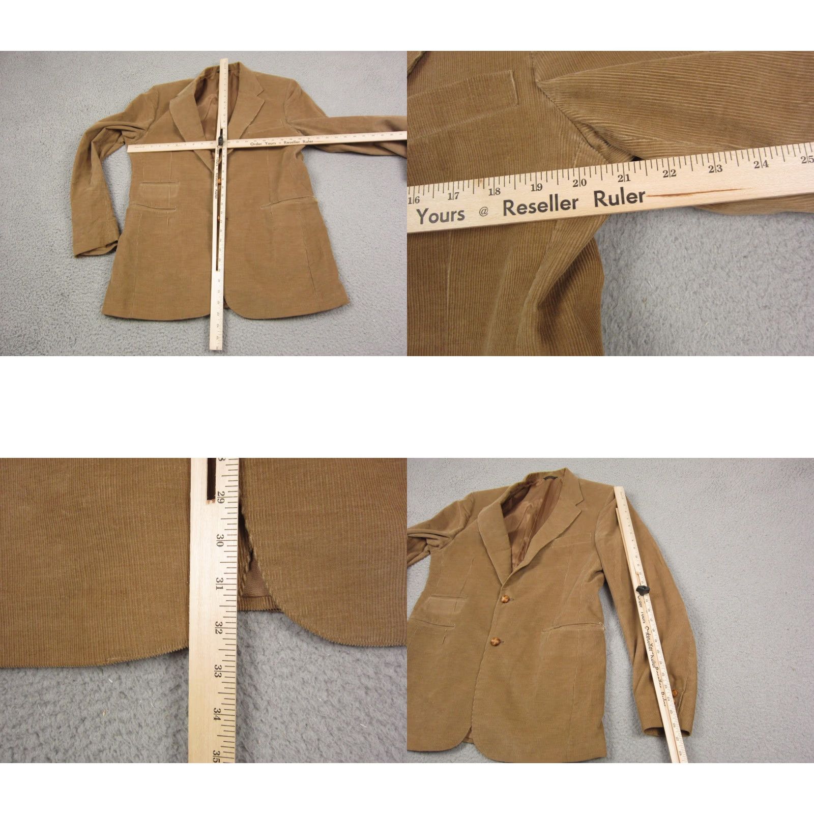 Levi's VINTAGE Levi's Blazer Mens 42 Brown Corduroy 80s 90s Styles Jacket Single-Breasted Notch Two-Button Size 42R - 8 Thumbnail