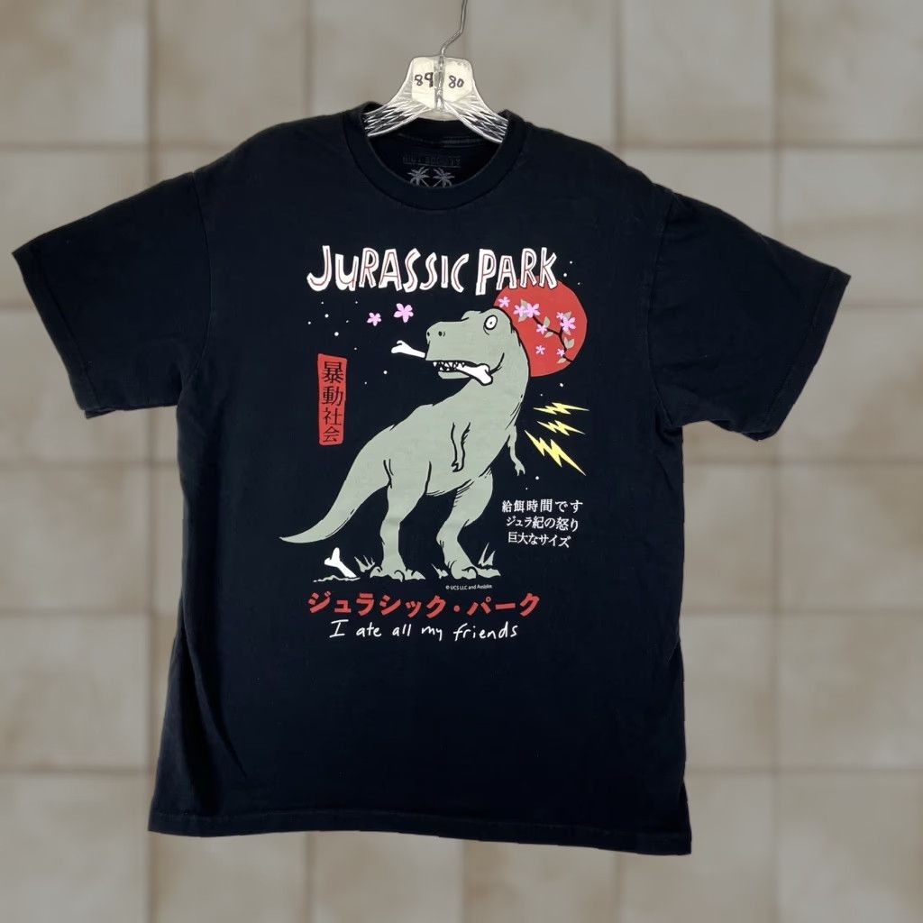 Vintage Riot Society Jurassic Park T-Shirt Medium Black Graphic Print Funny T-Rex Unisex Size US M / EU 48-50 / 2 - 1 Thumbnail